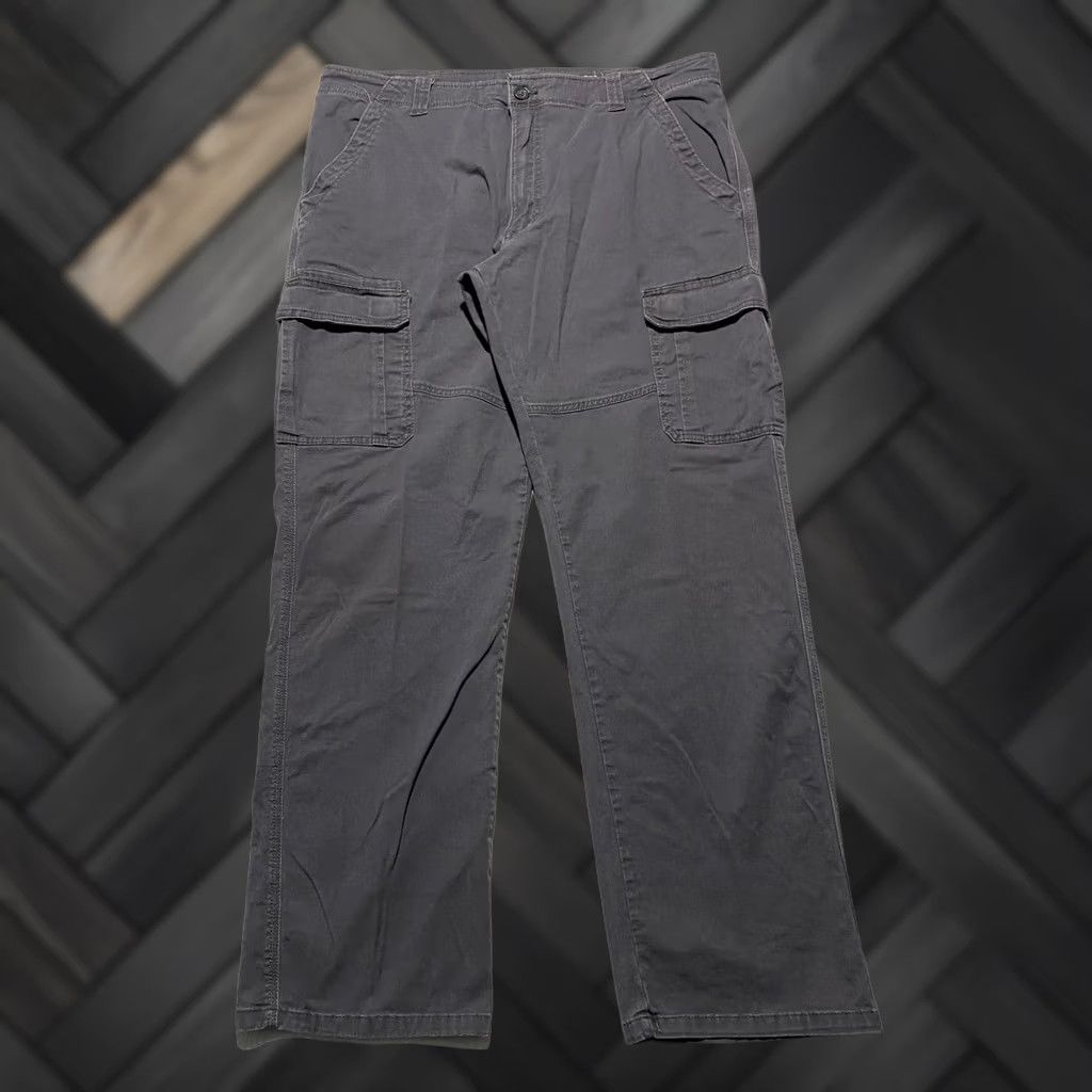 Wrangler Wrangler Cargo Pants Gray Dark 36x32 Relaxed Fit Denim Cotton Blend Stretch Workwear Casual Size US 36 / EU 52 - 1 Thumbnail