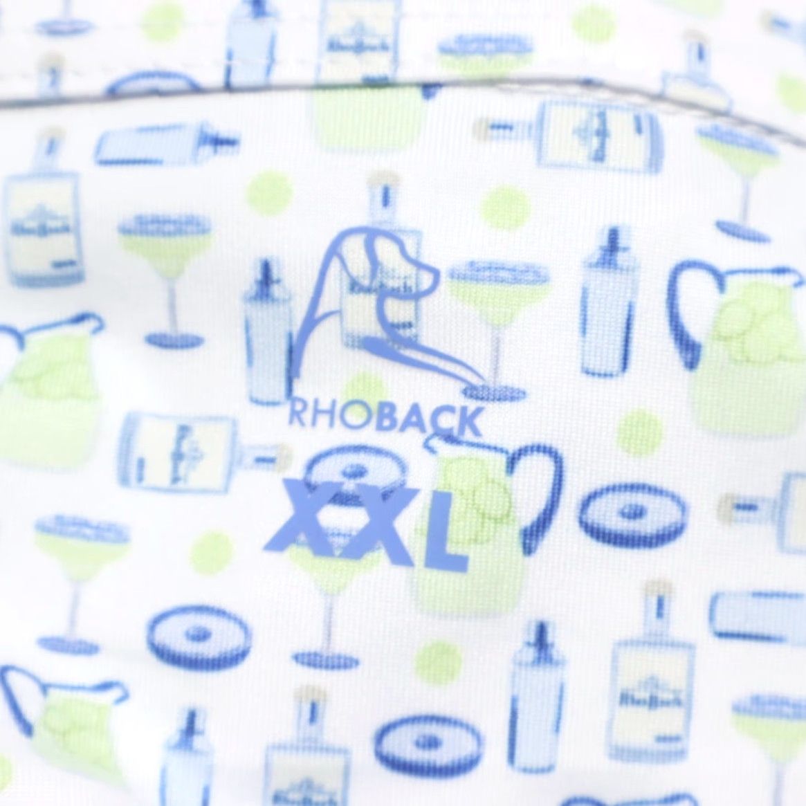 Vintage Rhoback Magarita Mix Stretch Polyester All Over Print Polo Shirt White Men's 2XL Size US XXL / EU 58 / 5 - 5 Thumbnail
