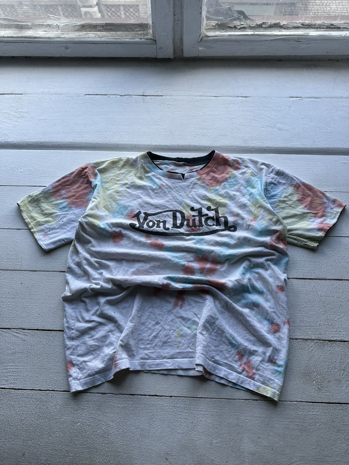 Vintage × Von Dutch 🚨Y2K VON DUTCH TYE DYE patchwork Y2K distressed style tee Size US M / EU 48-50 / 2 - 1 Thumbnail