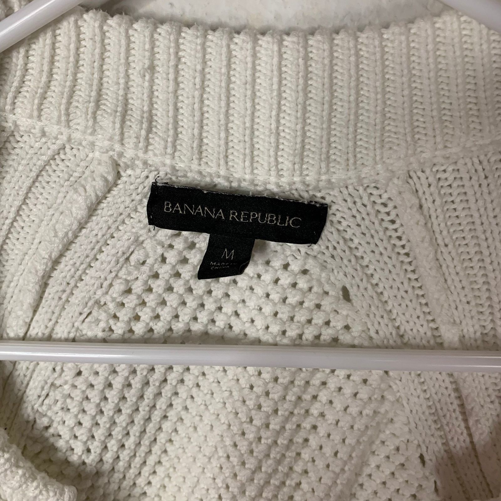 Banana Republic Banana Republic White Knit Sweater Size M Size M / US 6-8 / IT 42-44 - 5 Thumbnail