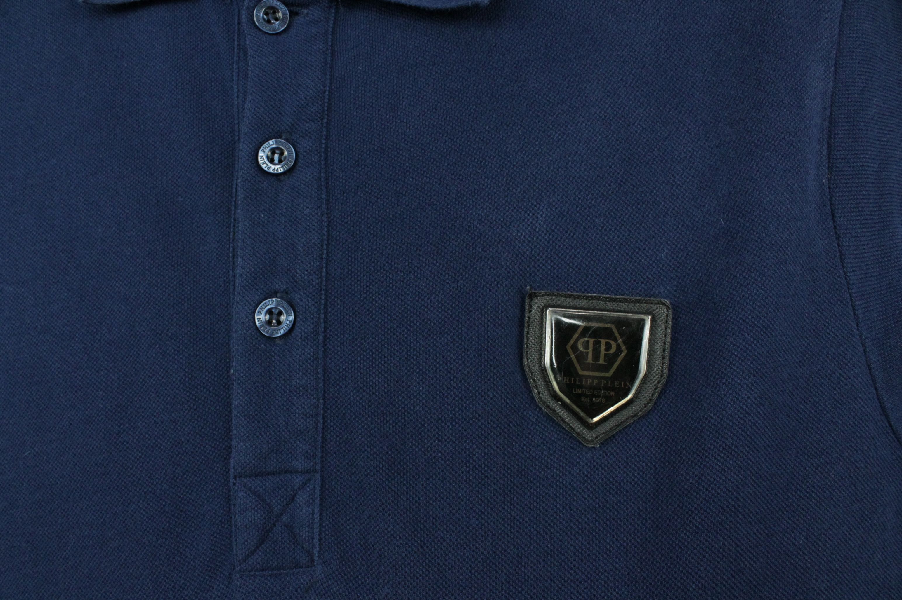 Philipp Plein SS15 Philipp Plein James Dean Slim Fit Navy Polo Shirt Size US XL / EU 56 / 4 - 6 Thumbnail