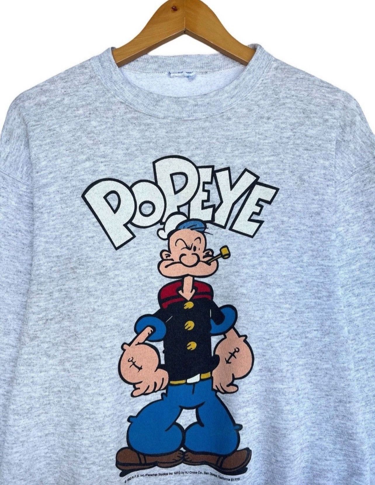 Cartoon Network × Vintage Vintage 90s Popeye Sweater Popeye Crewneck Popeye Sweatshirt Size US L / EU 52-54 / 3 - 9 Thumbnail