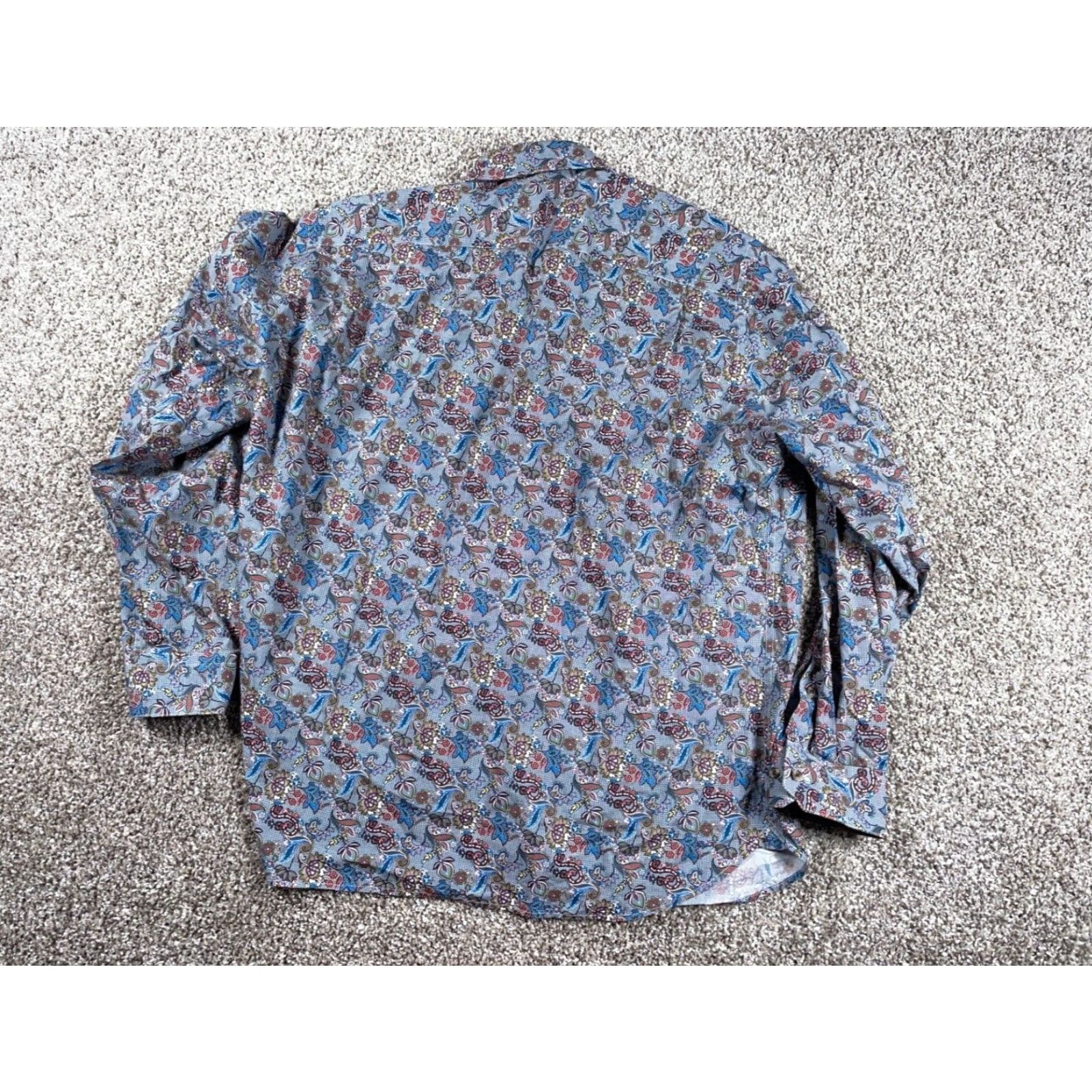 Vintage Paul Fredrick Paisley Pattern Shirt Adult XL Gray Cotton Long Sleeve Button-Up Classic Fit Mens Size US XL / EU 56 / 4 - 3 Thumbnail