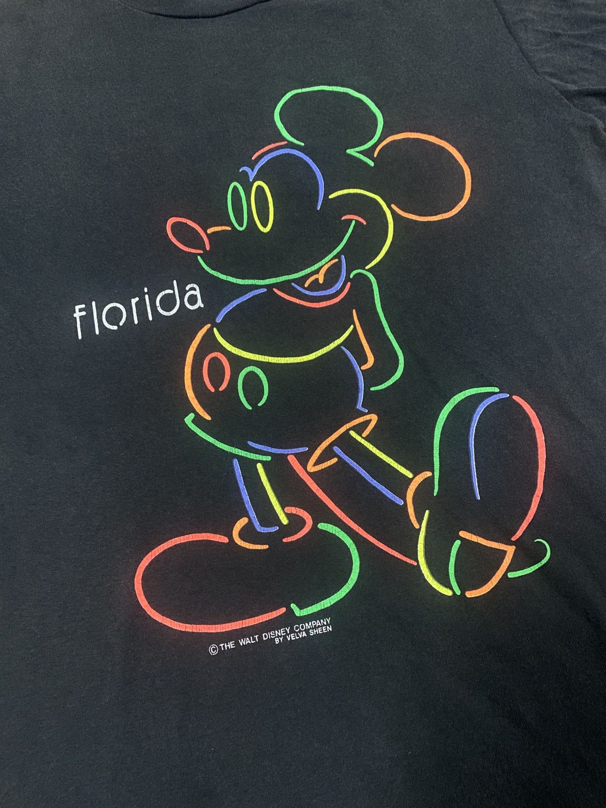 Disney Vintage 80s Disney Neon Mickey Mouse Tee Shirt Size US M / EU 48-50 / 2 - 5 Thumbnail