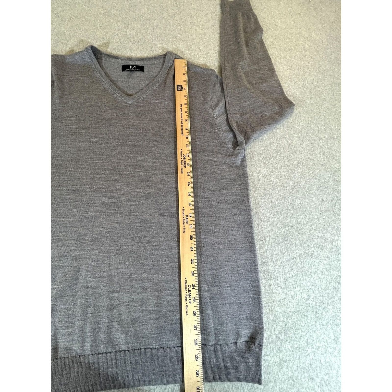 Vintage Magaschoni Sweater Mens XL Tall Gray 100% Wool V Neck Knit Pullover Preppy XLT Size US XL / EU 56 / 4 - 3 Thumbnail