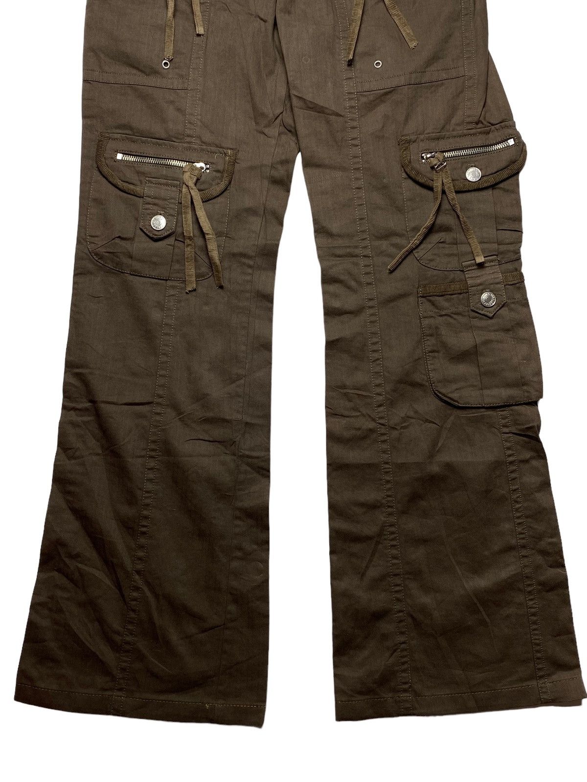 Japanese Brand 2000s Pauline Bleu - Flared Cargo Pants Size US 29 - 5 Thumbnail