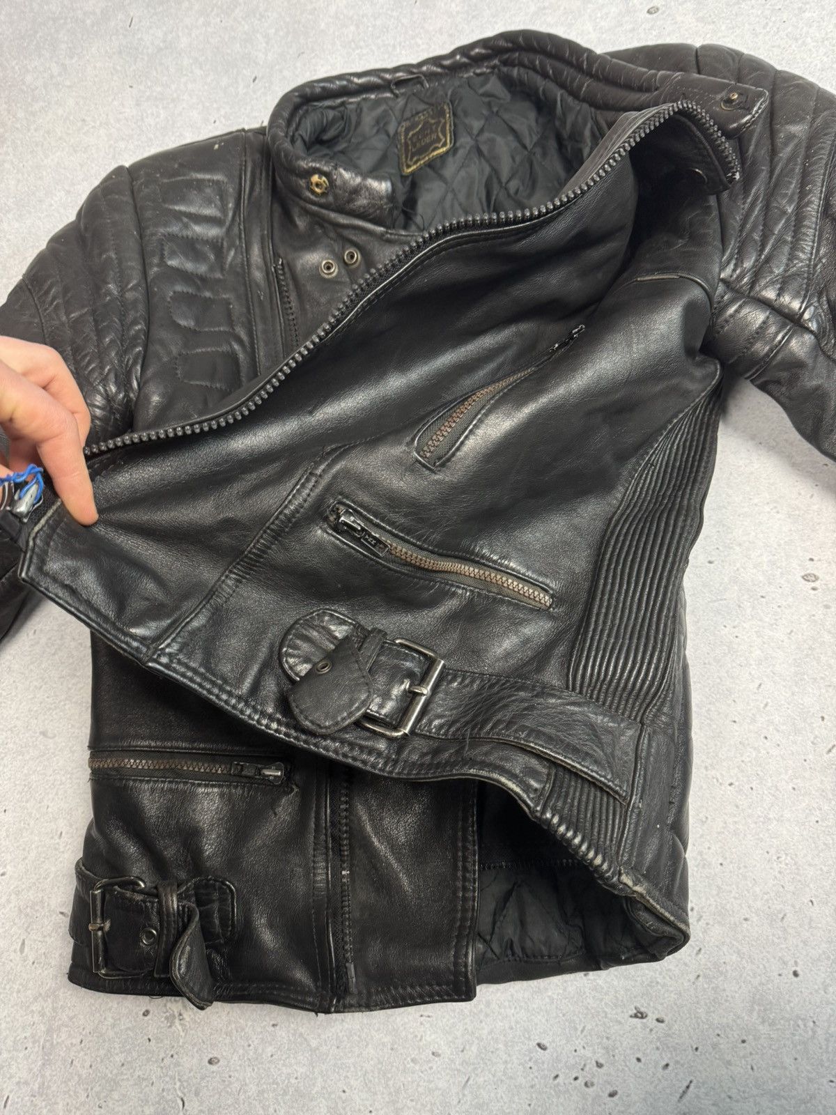 If Six Was Nine 90s Real Leather Biker Jacket Y2K Avant Garde Unisex Size US S / EU 44-46 / 1 - 6 Thumbnail