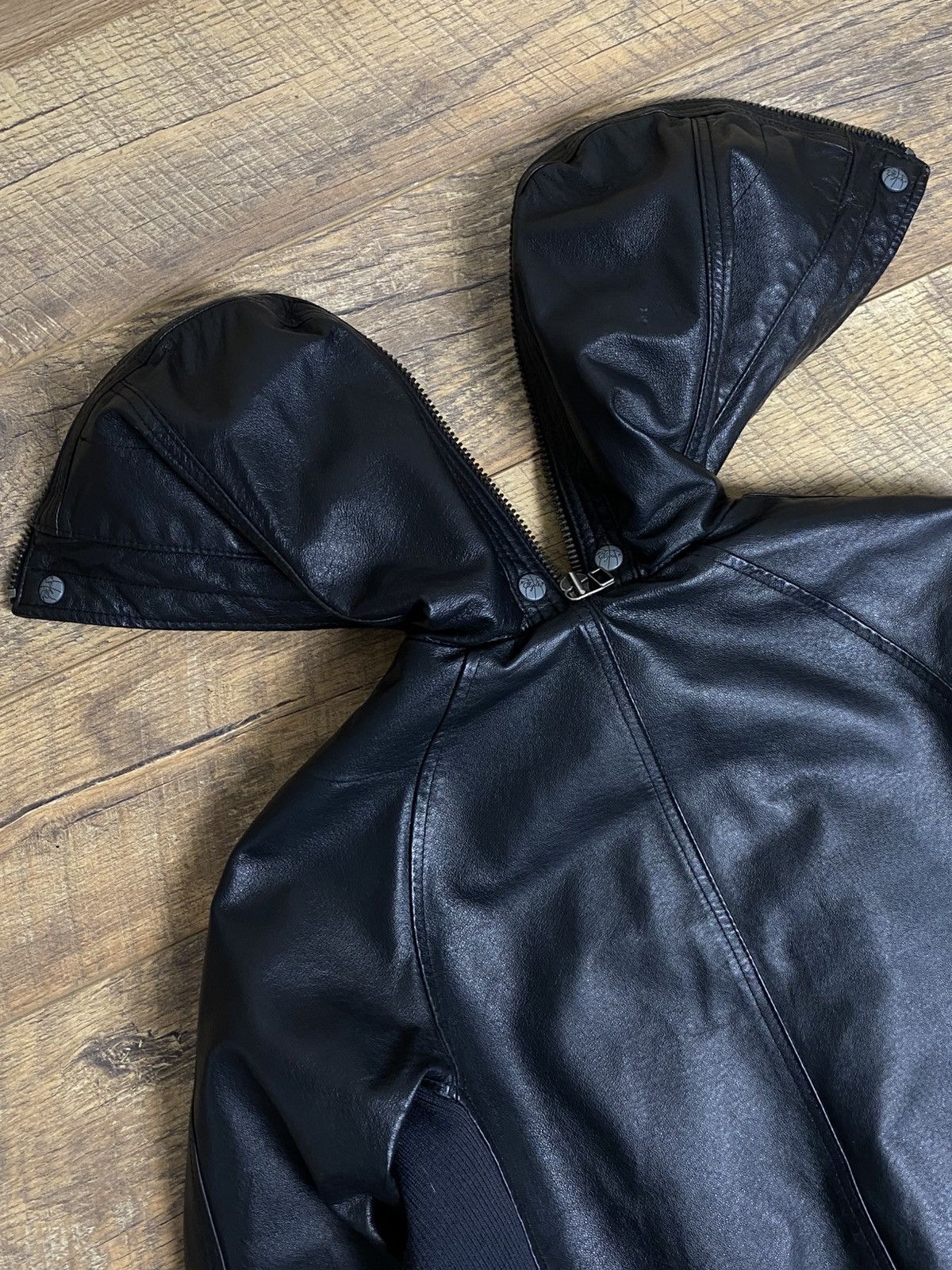 Puma Puma Archive "Clyde" Leather Hooded Jacket Rare Futuristic Size L / US 10 / IT 46 - 3 Thumbnail