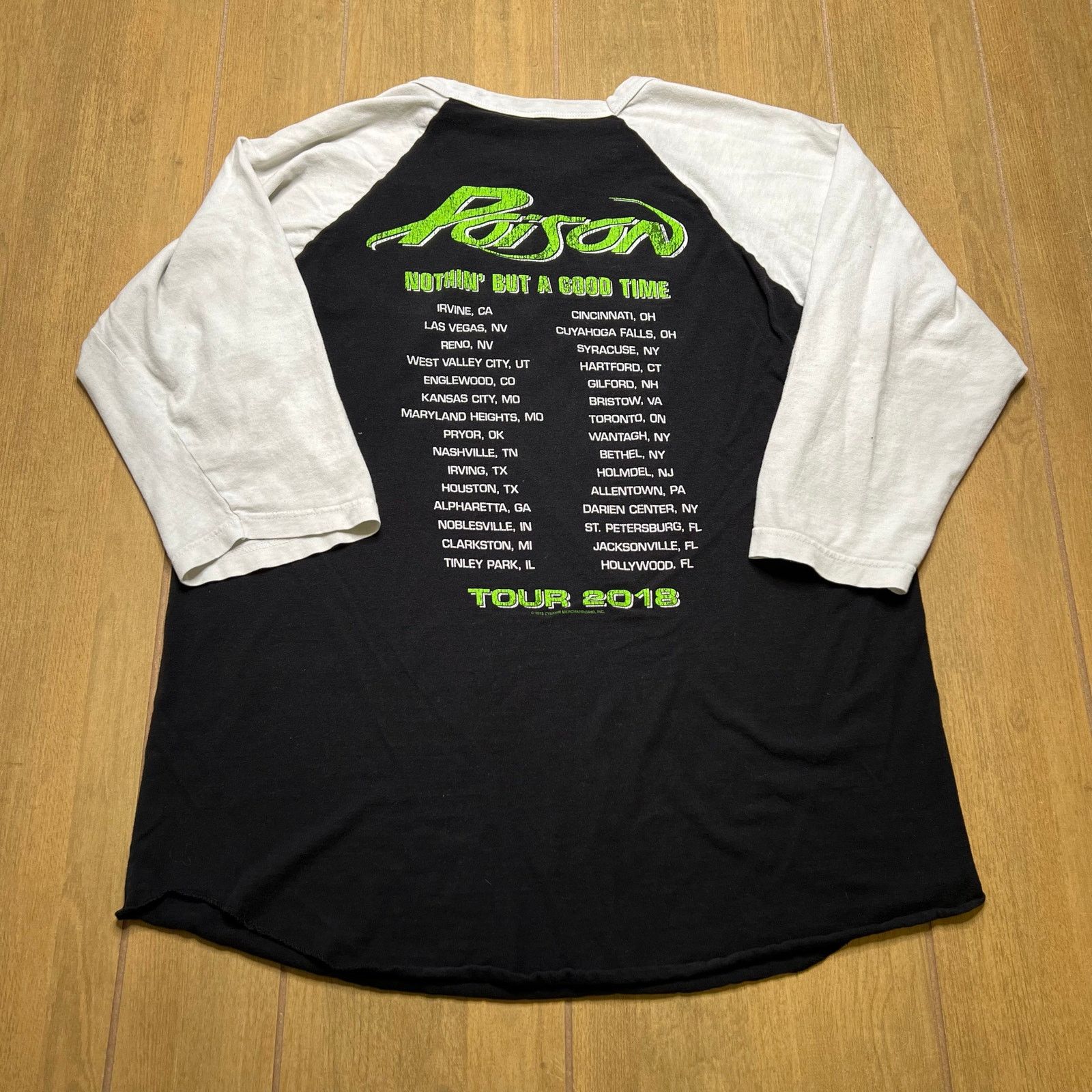 Vintage Poison Tour 2018 Raglan Band T Shirt 3/4 Sleeve Rock L/M Size US L / EU 52-54 / 3 - 7 Thumbnail