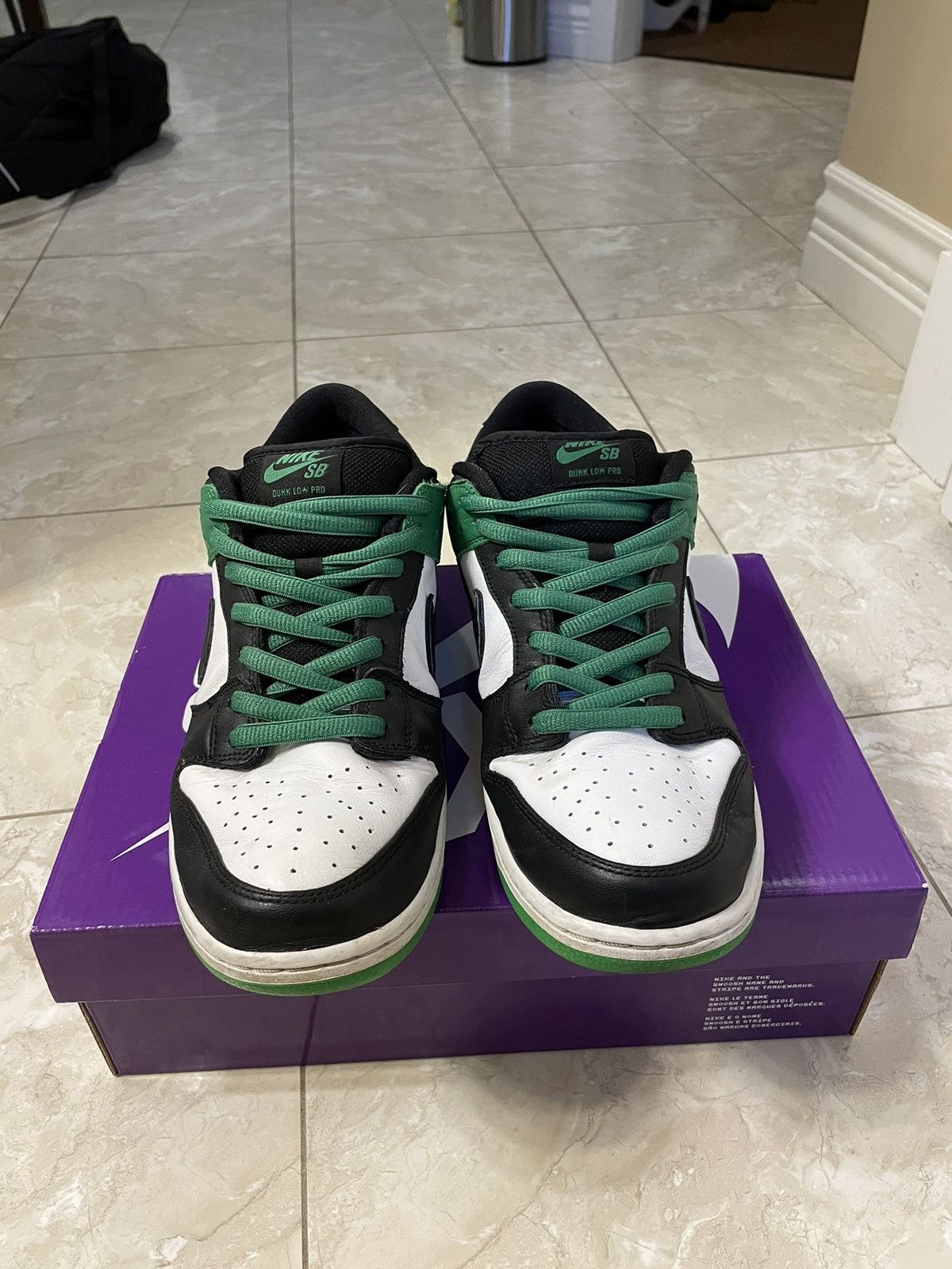 Nike Nike SB Dunk low pro classic green/black-white Size US 11 / EU 44 - 1 Thumbnail