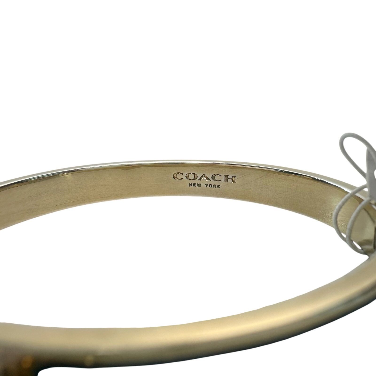 Coach Coach Enamel Riveted Signature C Hinge Bangle Bracelet Teal Size ONE SIZE - 3 Thumbnail