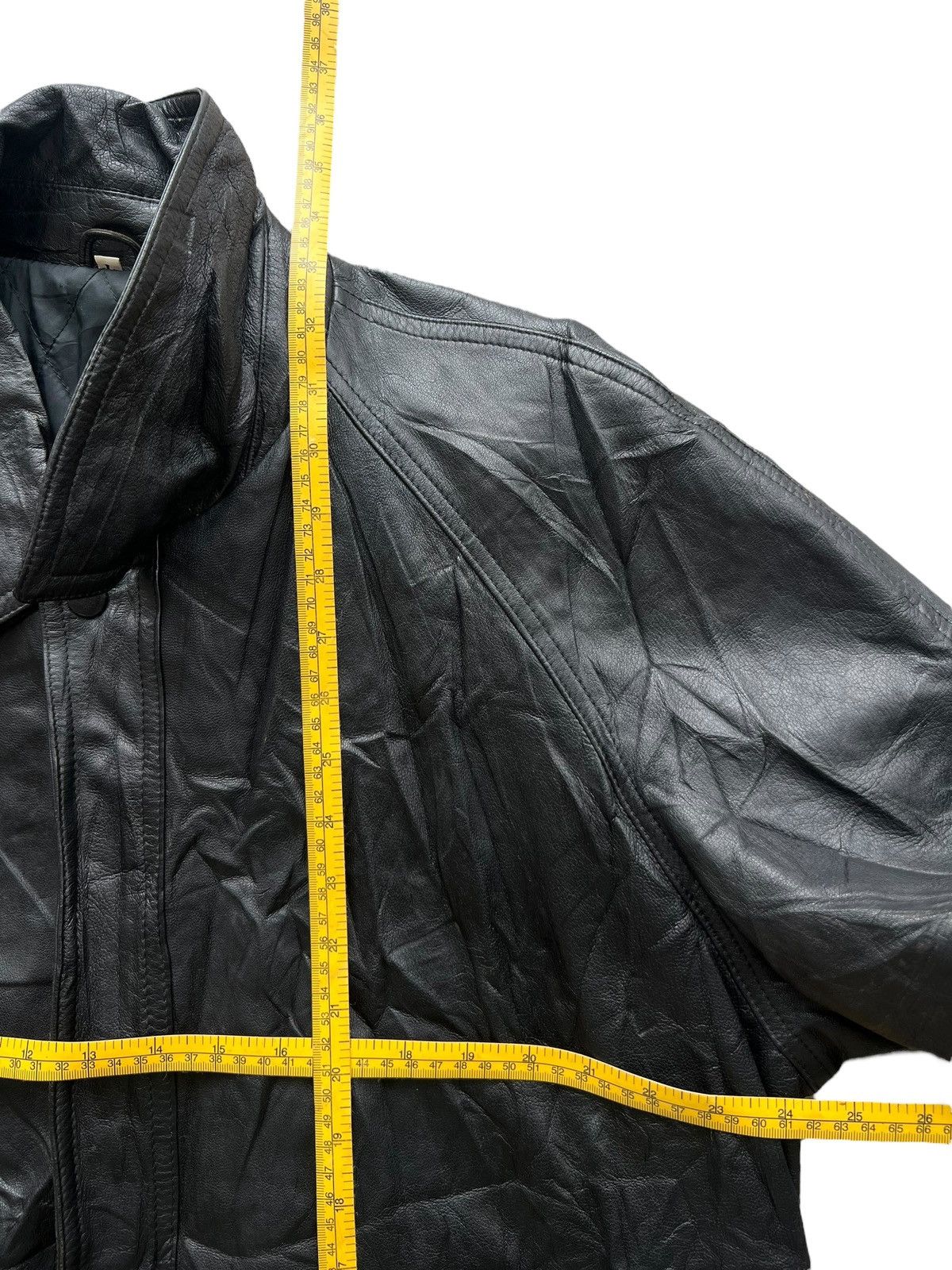 Japanese Brand × Vintage Nonchalant Ans Black Trench Coat Leather Jacket Size US L / EU 52-54 / 3 - 10 Thumbnail