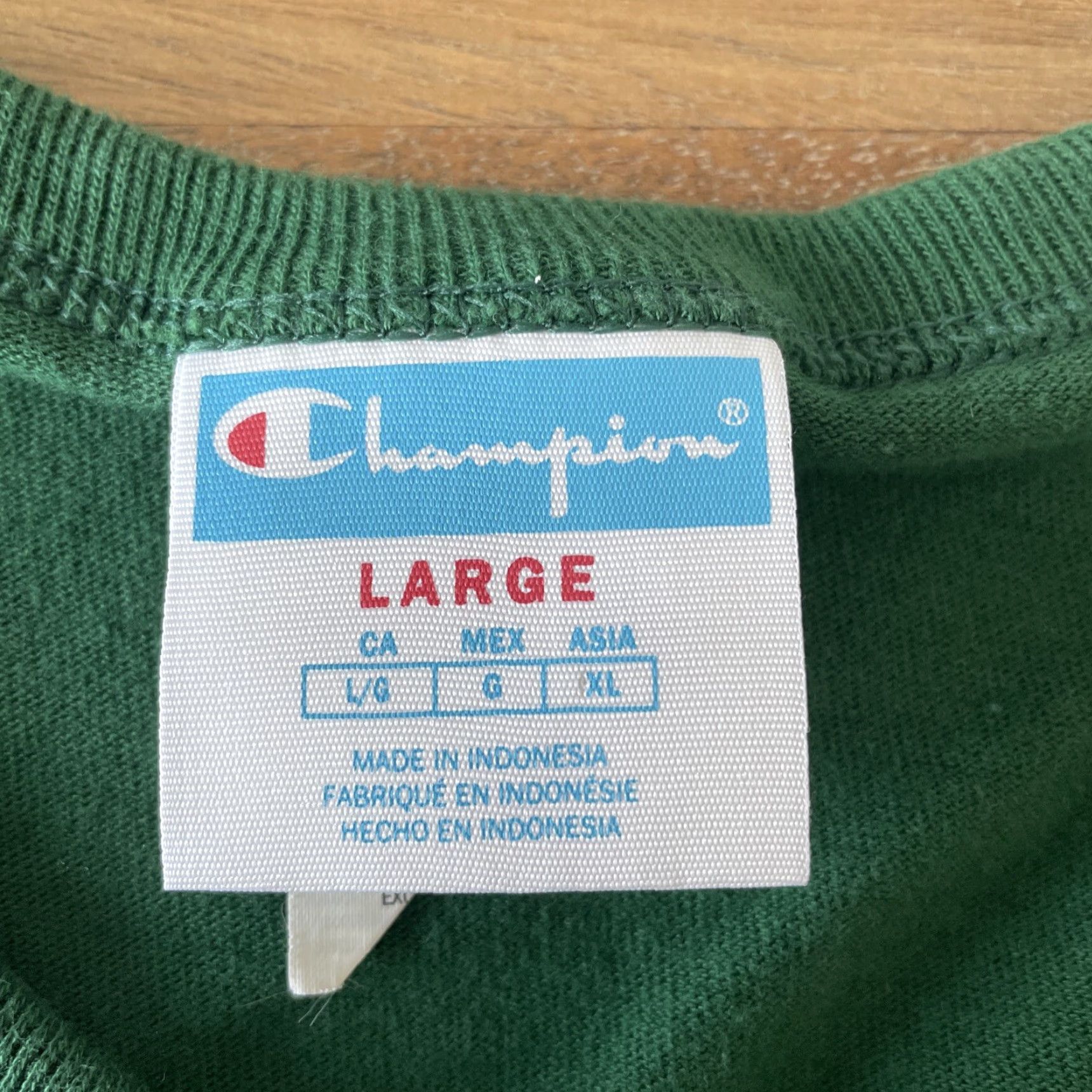 Champion Champion Beefy Spellout Graphic Tee Shirt Mens Large Green Short Sleeve Crewneck Size US L / EU 52-54 / 3 - 3 Thumbnail