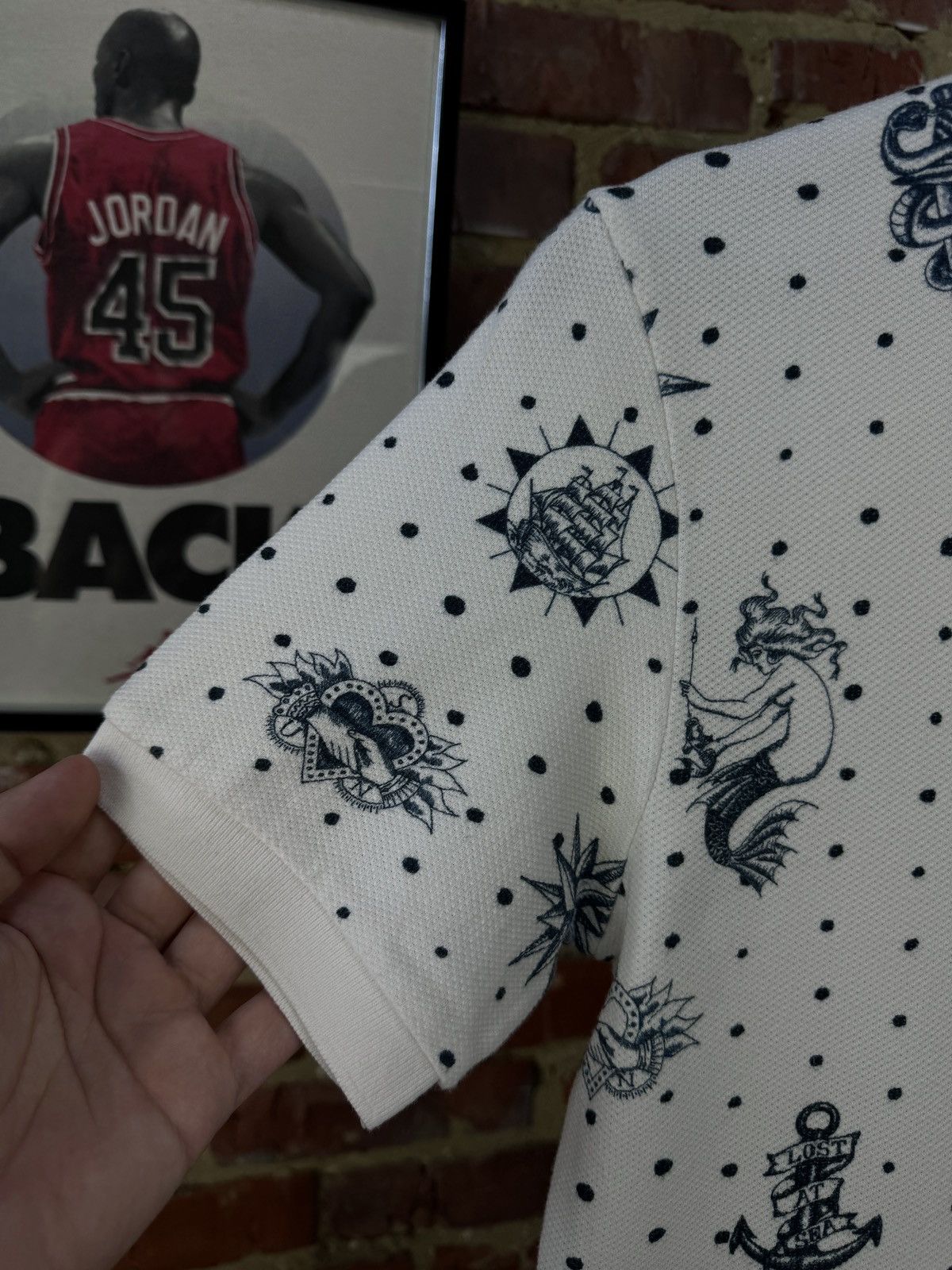 Alexander McQueen × Designer ALEXANDER MCQUEEN Lost At Sea Tattoo Printed Polo Shirt Size US S / EU 44-46 / 1 - 3 Thumbnail