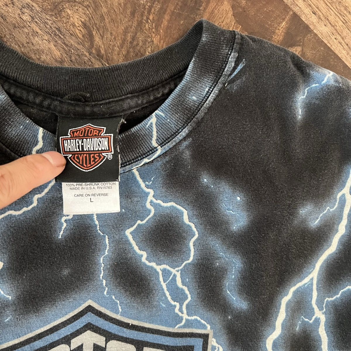 Vintage Vintage Harley Davidson Lightning shirt rare Size US L / EU 52-54 / 3 - 10 Thumbnail