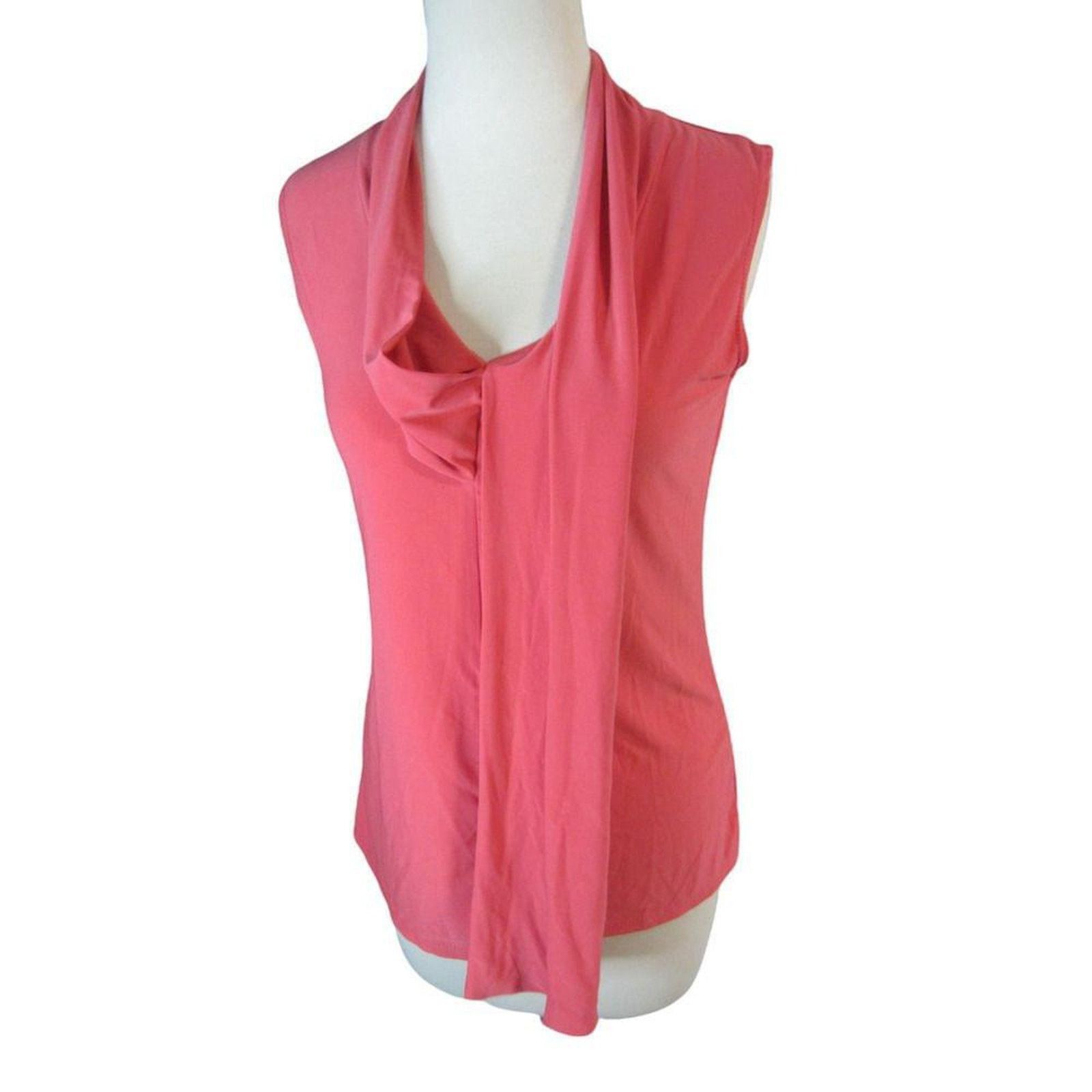 Other J.M. Fleurette Coral Draped Neck Sleeveless Blouse Size M Size M / US 6-8 / IT 42-44 - 2 Thumbnail