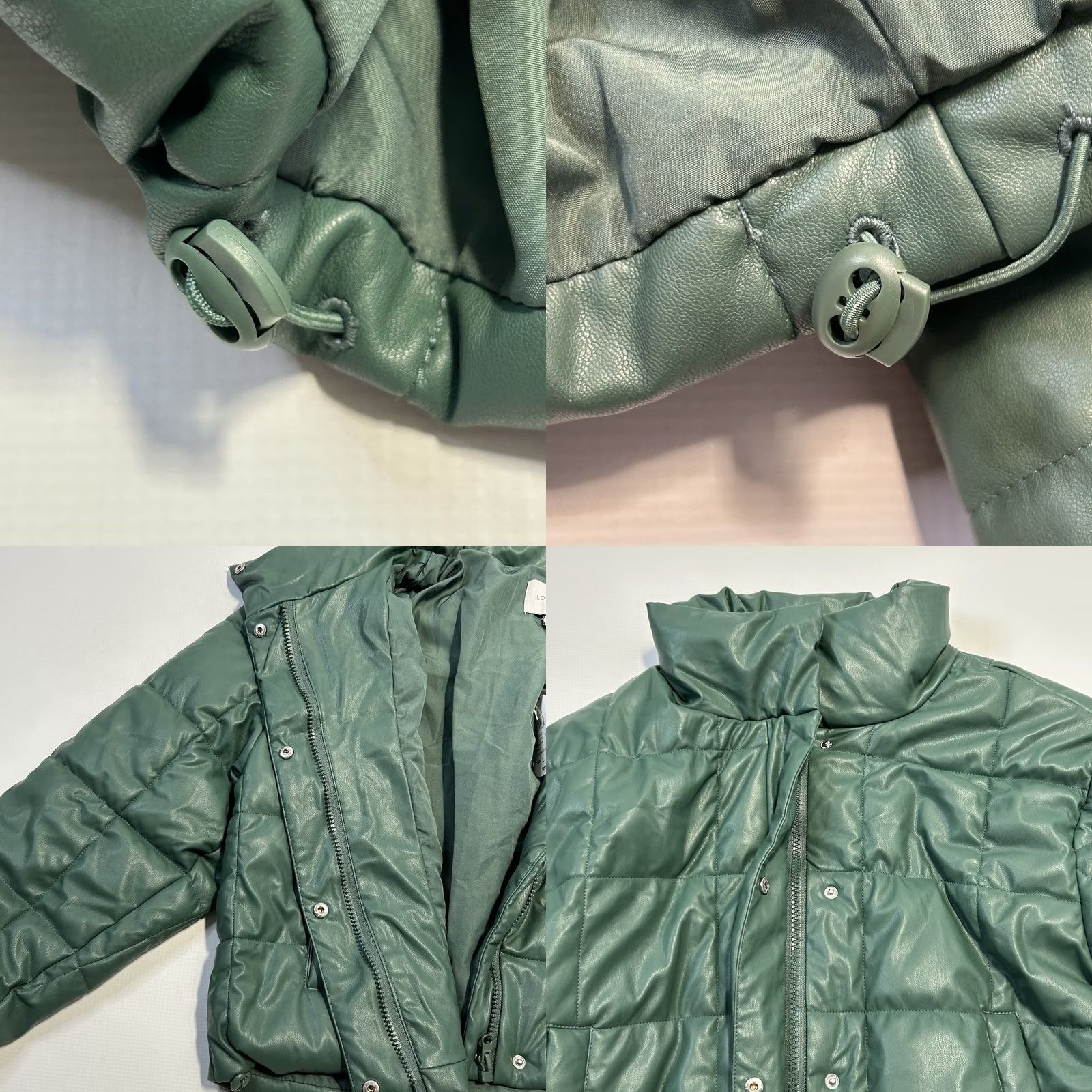 Vintage VINTAGE Windsor Love Tree Vegan Leather Puffer Crop Jacket Womens L Green Size L / US 10 / IT 46 - 8 Thumbnail