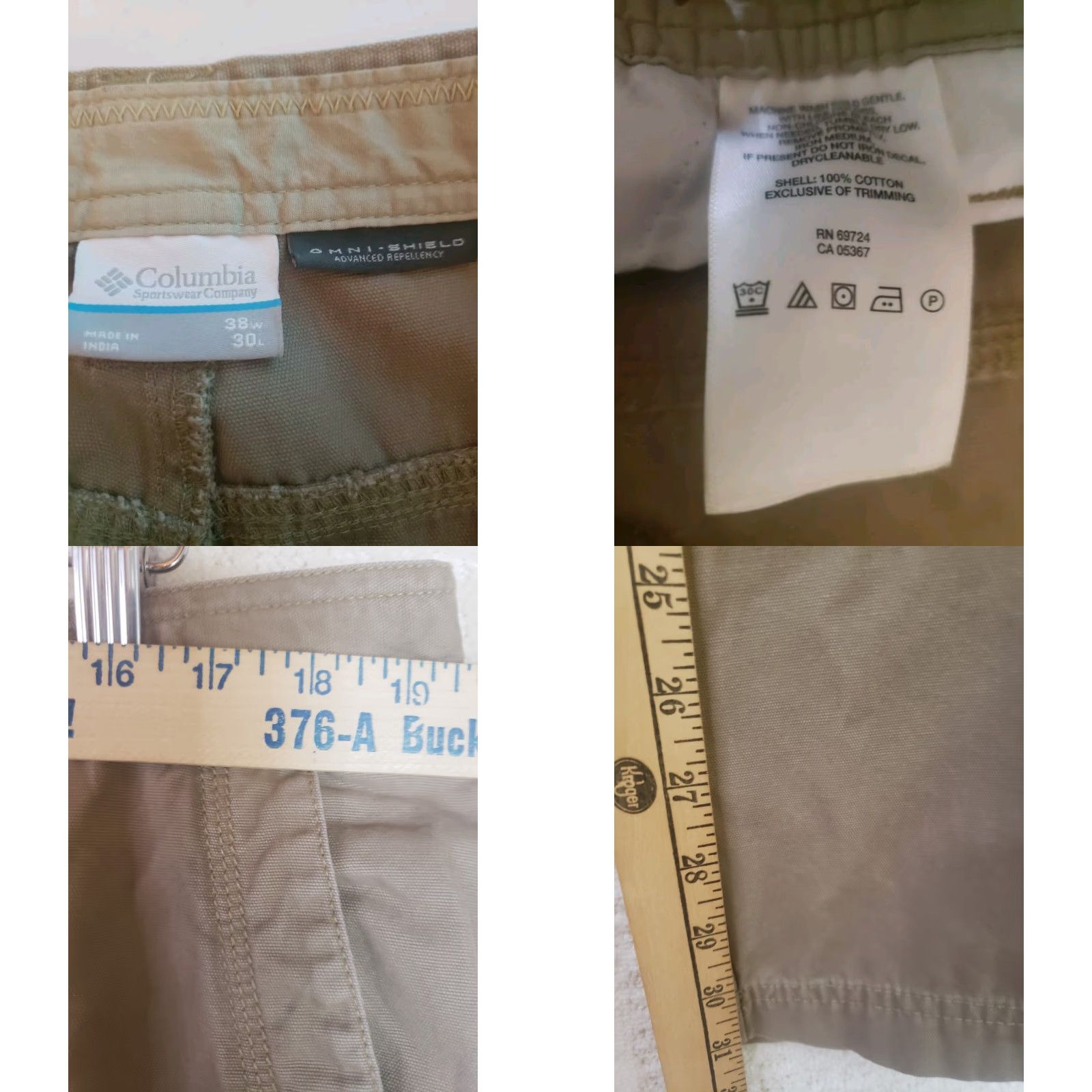 Hunter Columbia Pants Men 38x30 Tan Cargo Omni Shade Hiking Vented Outdoor Hunters Size US 38 / EU 54 - 9 Thumbnail