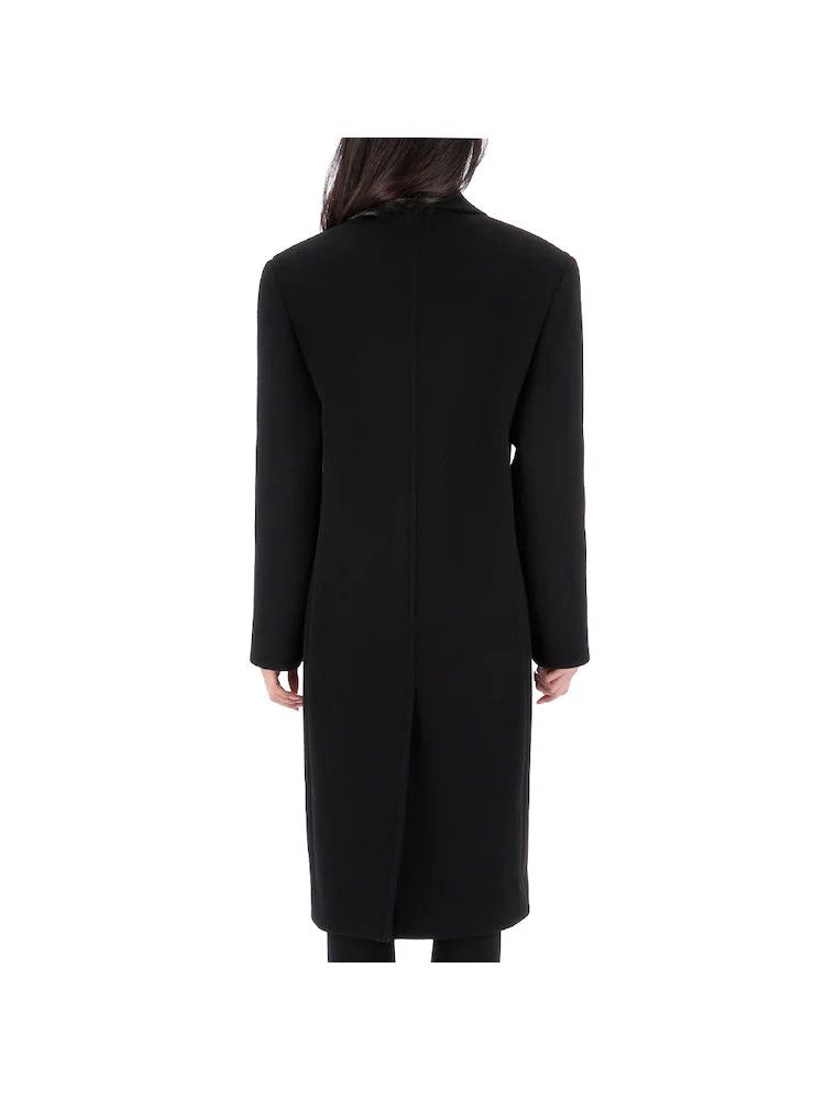 Saint Laurent Paris o1tp1o1224 Double Breasted Wool Coat in Noir Size S / US 4 / IT 40 - 3 Thumbnail