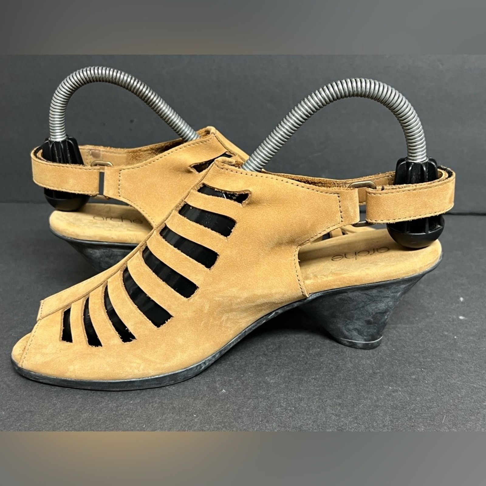 Other Arche LN Womens 39 8 Soexor Sandal Shoe Tan Leather Toe Heel Size US 8 / IT 38 - 4 Thumbnail