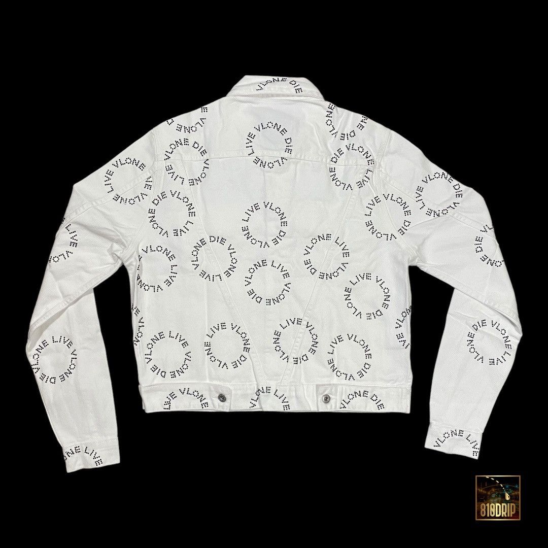 Vlone Unreleased Vlone Rhinestone White Denim Jacket Size US M / EU 48-50 / 2 - 2 Thumbnail