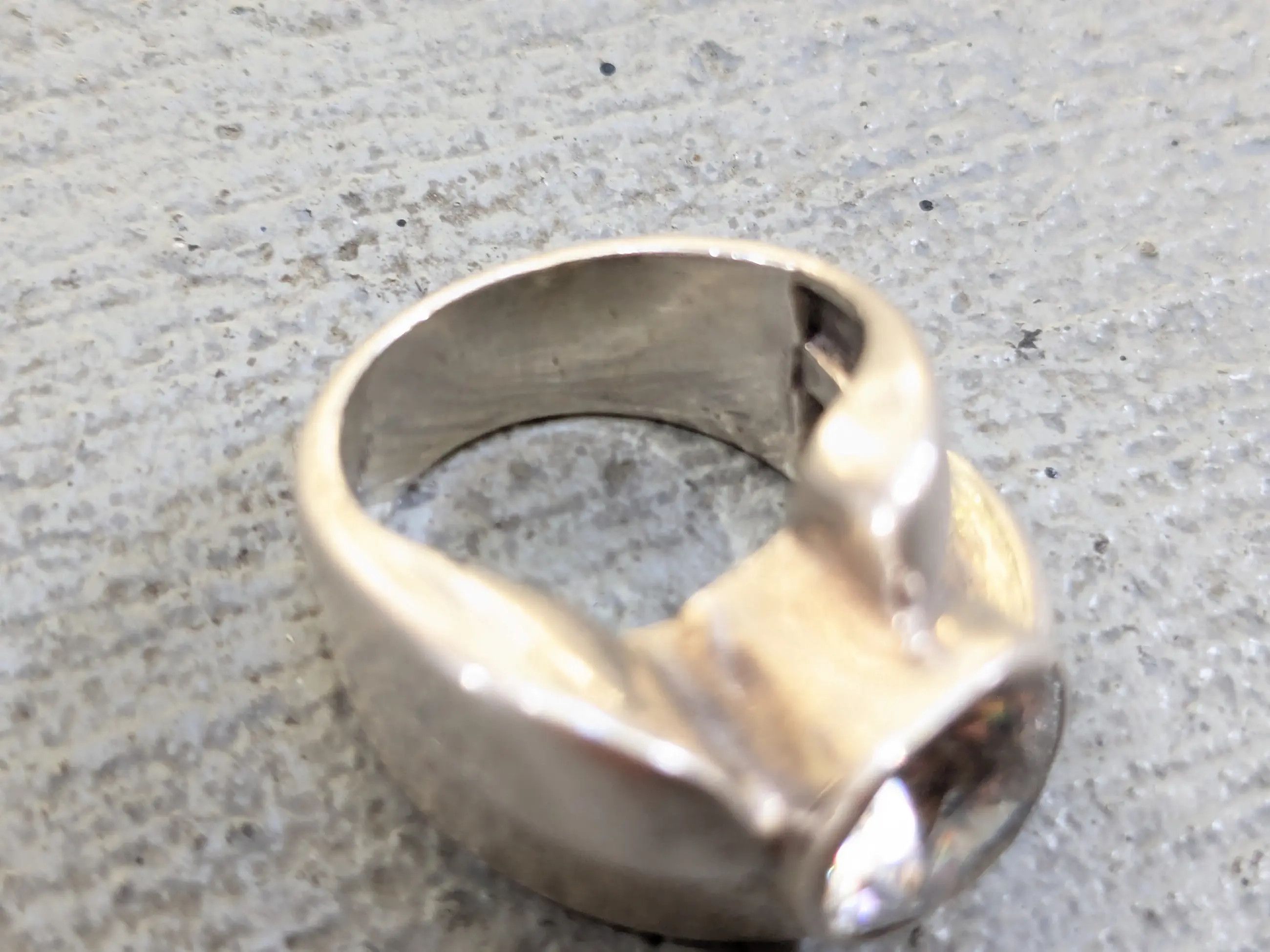 Sterling Silver Vintage Sterling Silver Ring 6 CZ Round Asymmetrical Size ONE SIZE - 11 Thumbnail