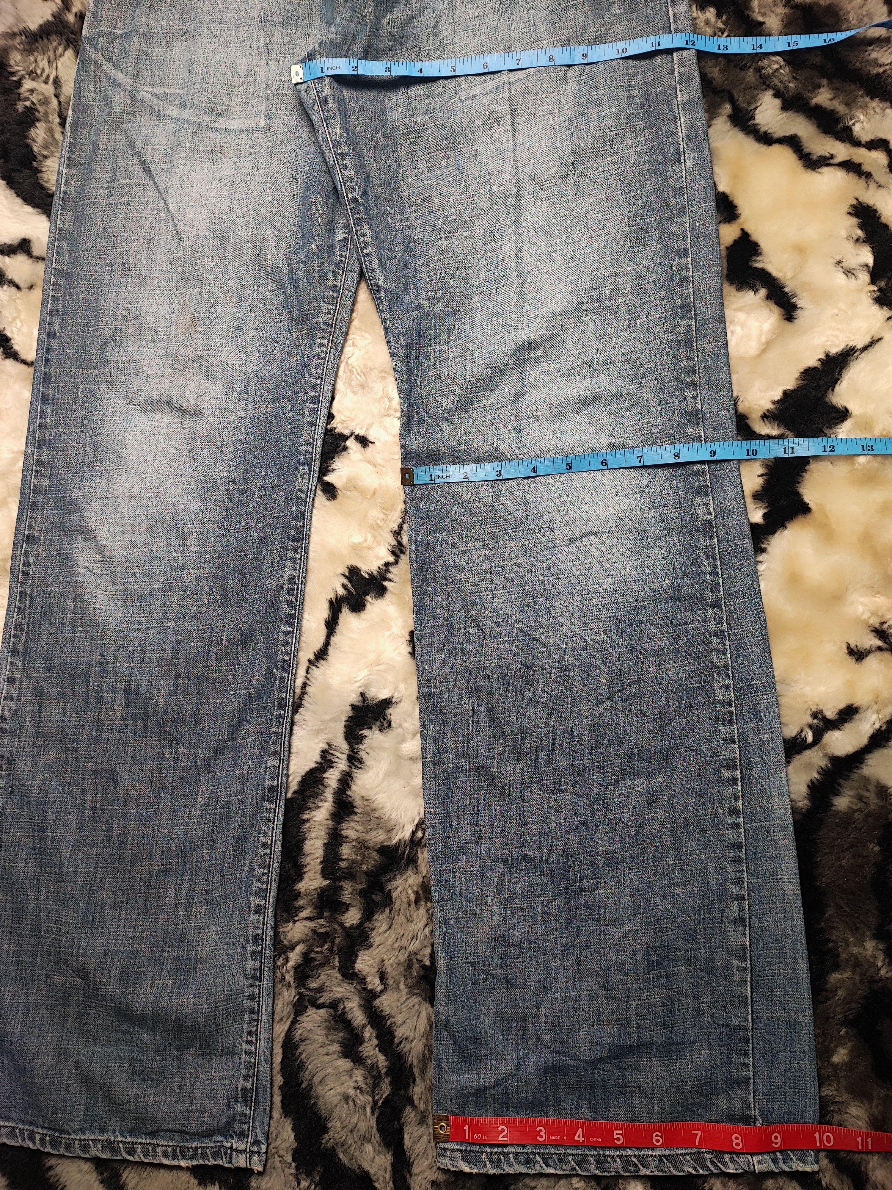 Jean Miss Sixty Bootcut Vintage Washed Flared Jeans Y2K Size 31" - 8 Thumbnail