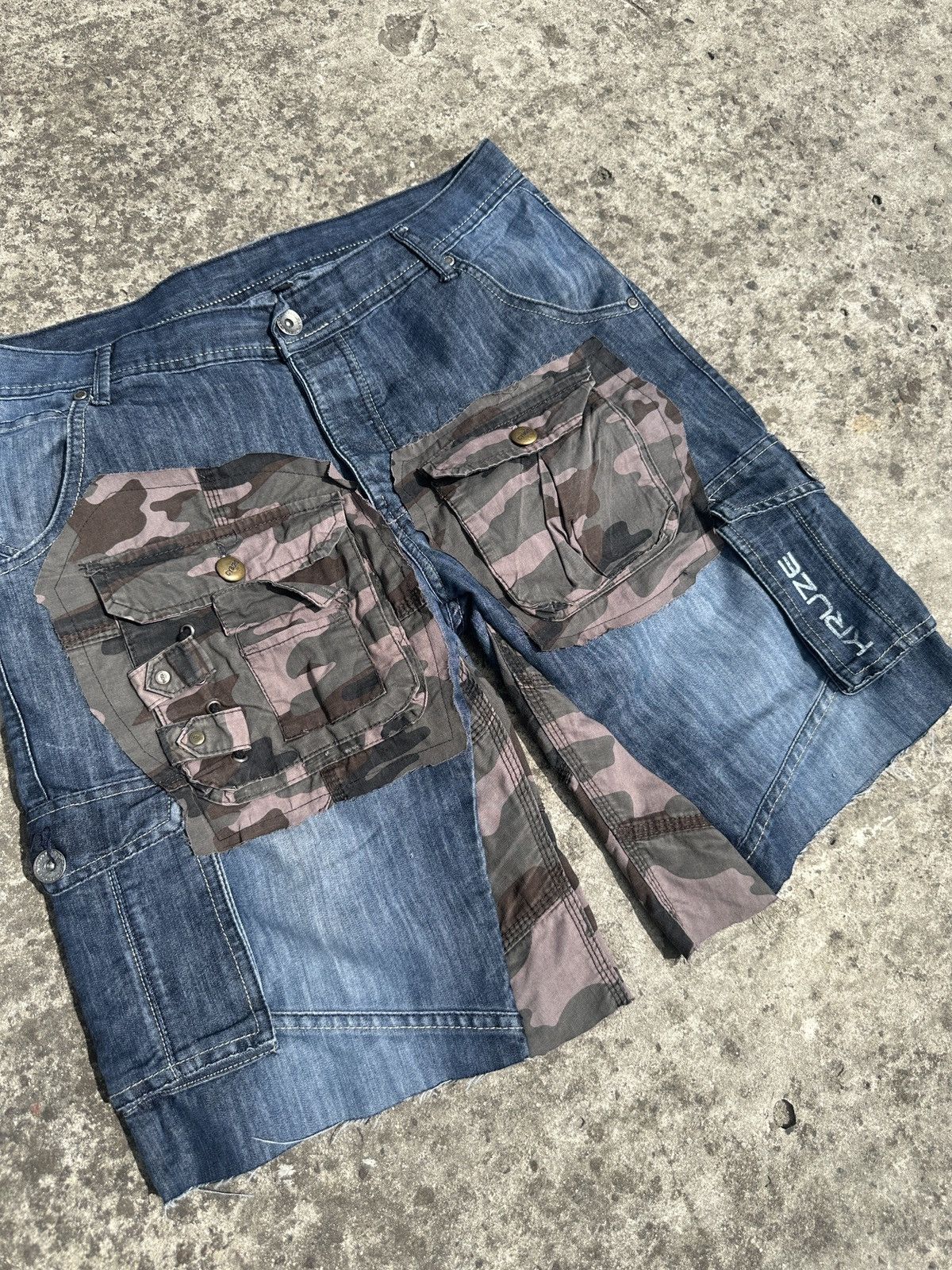 Other Y2K Vintage Cargo Jeans Camo Shorts Streetwear Rare L Custom Size US 34 / EU 50 - 3 Thumbnail