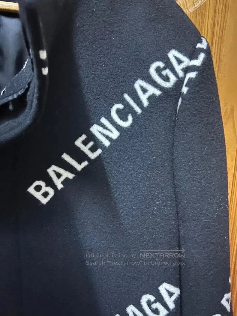 Balenciaga Balenciaga Black Logo Wool Coat. Size US XL / EU 56 / 4 - 4 Thumbnail