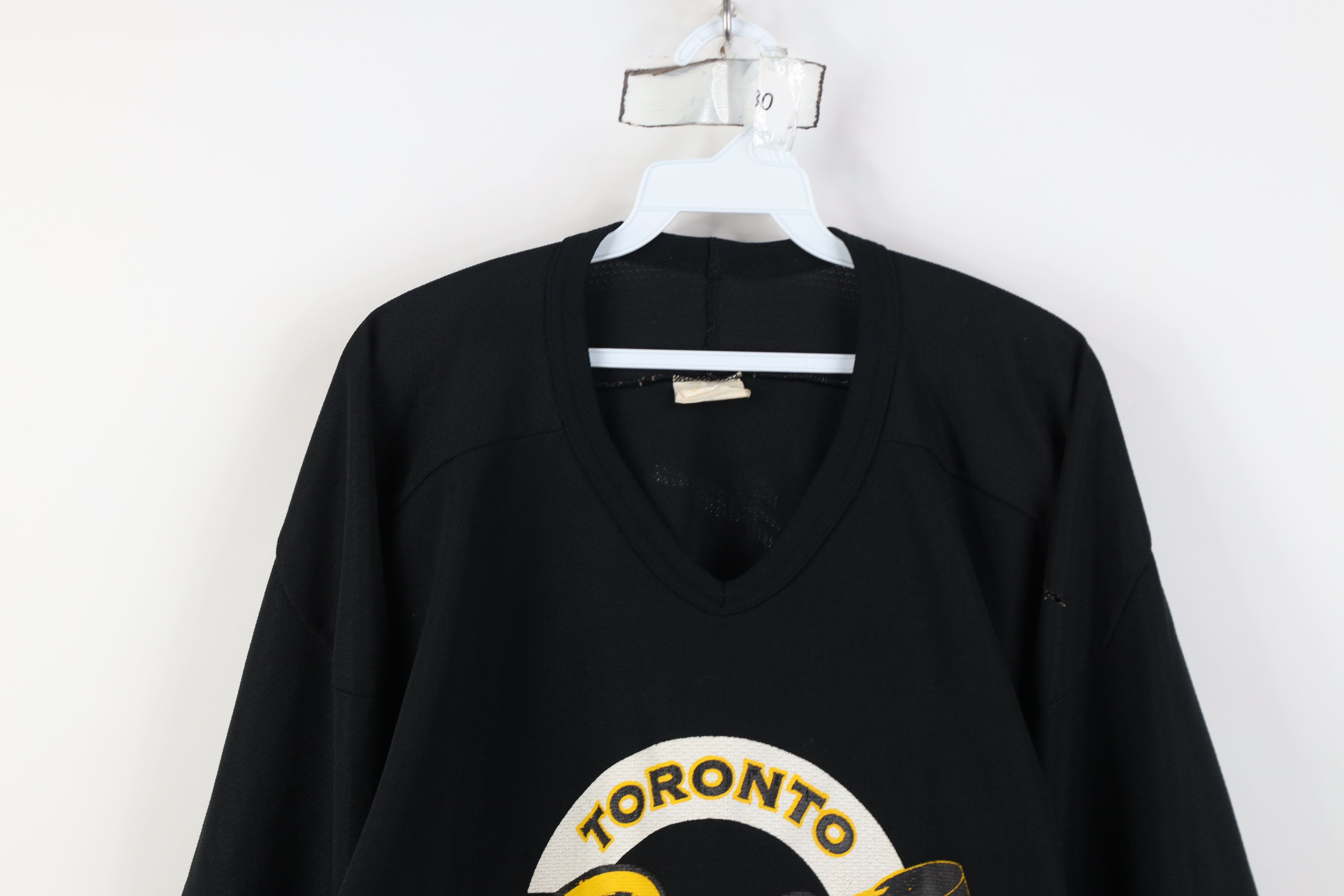Vintage Vintage 90s Toronto Pass Hockey Jersey Black Air Knit Size US L / EU 52-54 / 3 - 2 Thumbnail