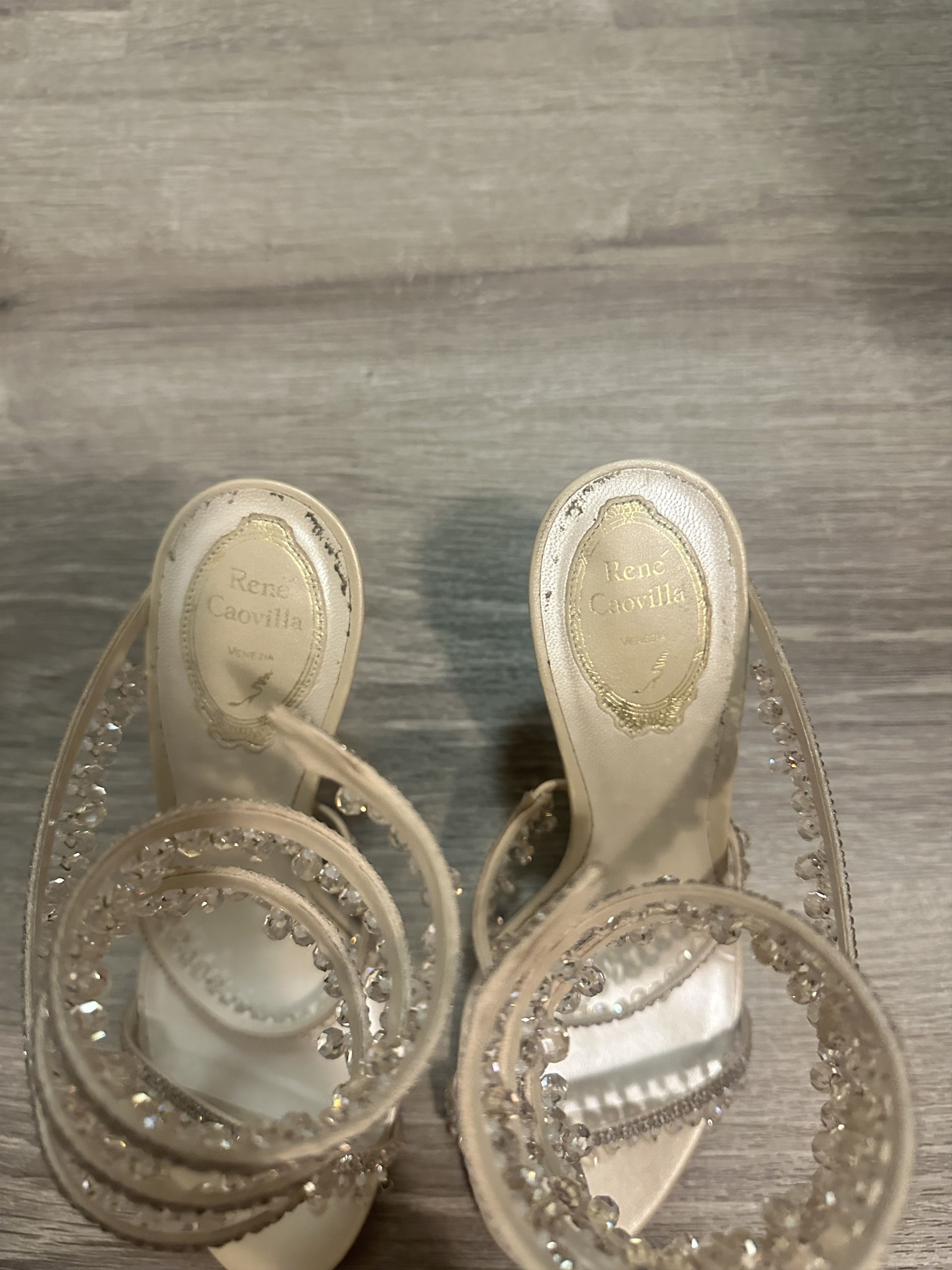 Rene Caovilla Rene Caovilla Satin Strass Chandelier Snake Wrap Sandals Size US 8 / IT 38 - 3 Thumbnail
