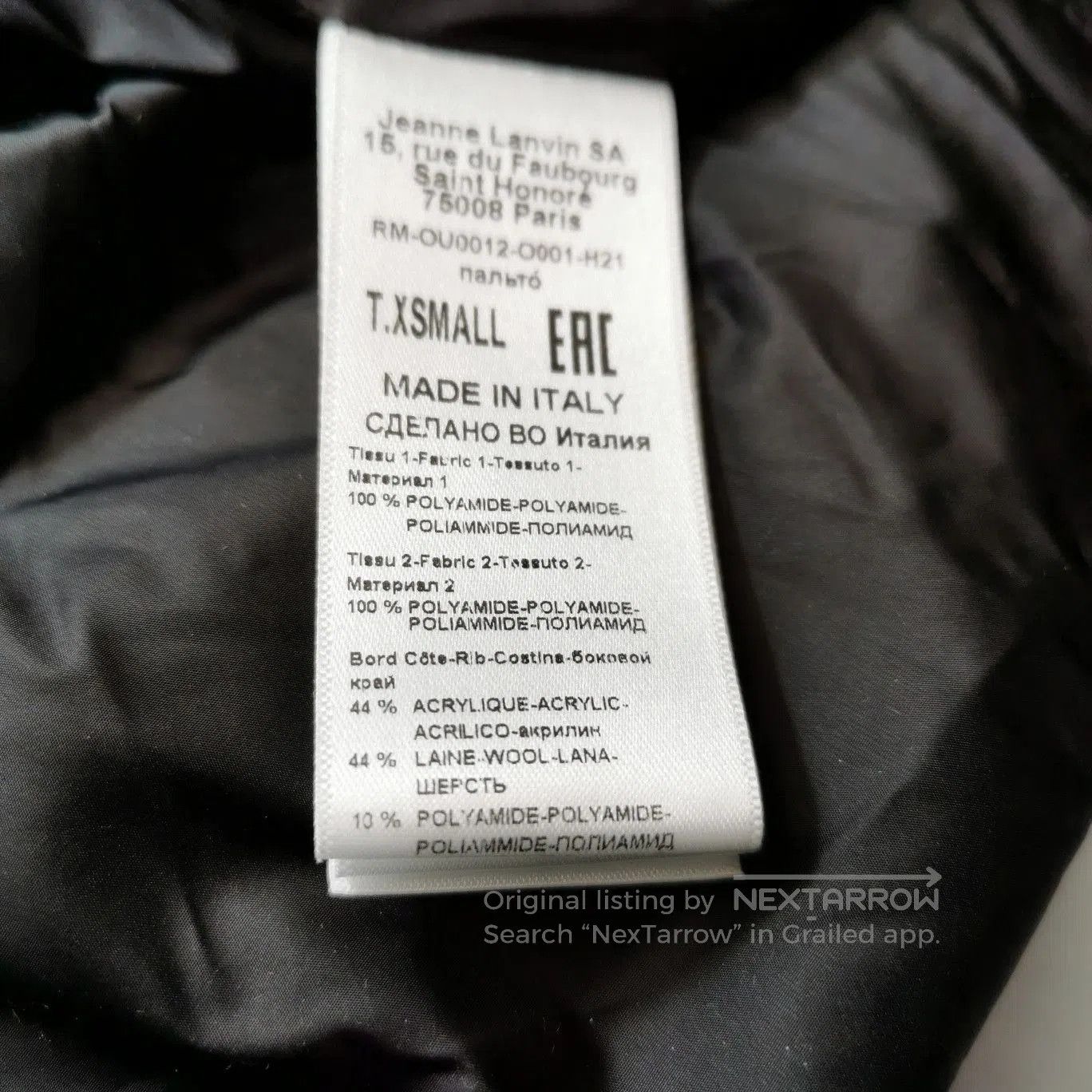 Louis Vuitton Lanvin Wool Blend Puffer Jacket with Fur Hood. Size US M / EU 48-50 / 2 - 6 Thumbnail