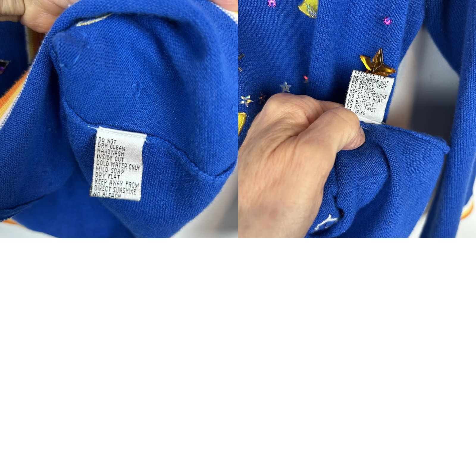 Vintage VINTAGE Jack B Quick Halloween Embroidered Cardigan Sweater Womens M Blue Ghost Knit Casual Fall 21.5" 19" Ramie Cotton Rayon Acrylic Size M / US 6-8 / IT 42-44 - 9 Thumbnail