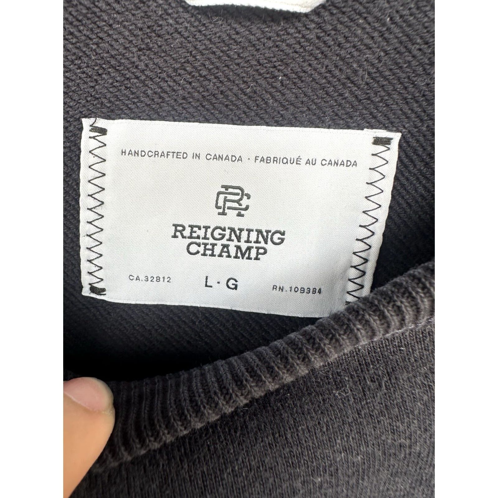Reigning Champ Reigning Champ Sweatshirt Men L Slim Fit Navy Ribbed Side Panels Midweight Terry Pullover Size US L / EU 52-54 / 3 - 3 Thumbnail