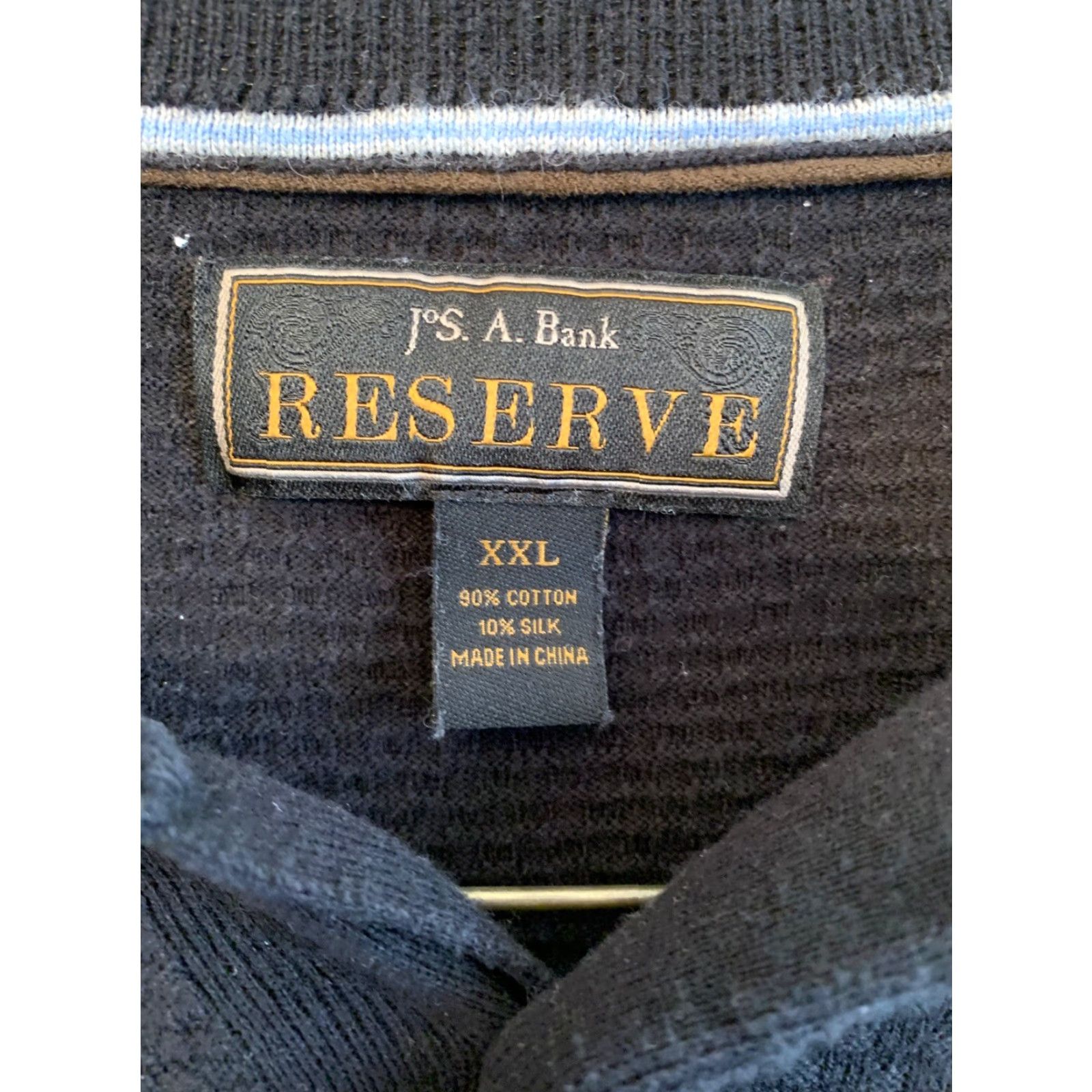 Jos. A. Bank VINTAGE Jos. A. Bank Reserve Cotton Silk Blend Black Collared Sweater Textured XXL Size US XXL / EU 58 / 5 - 3 Thumbnail