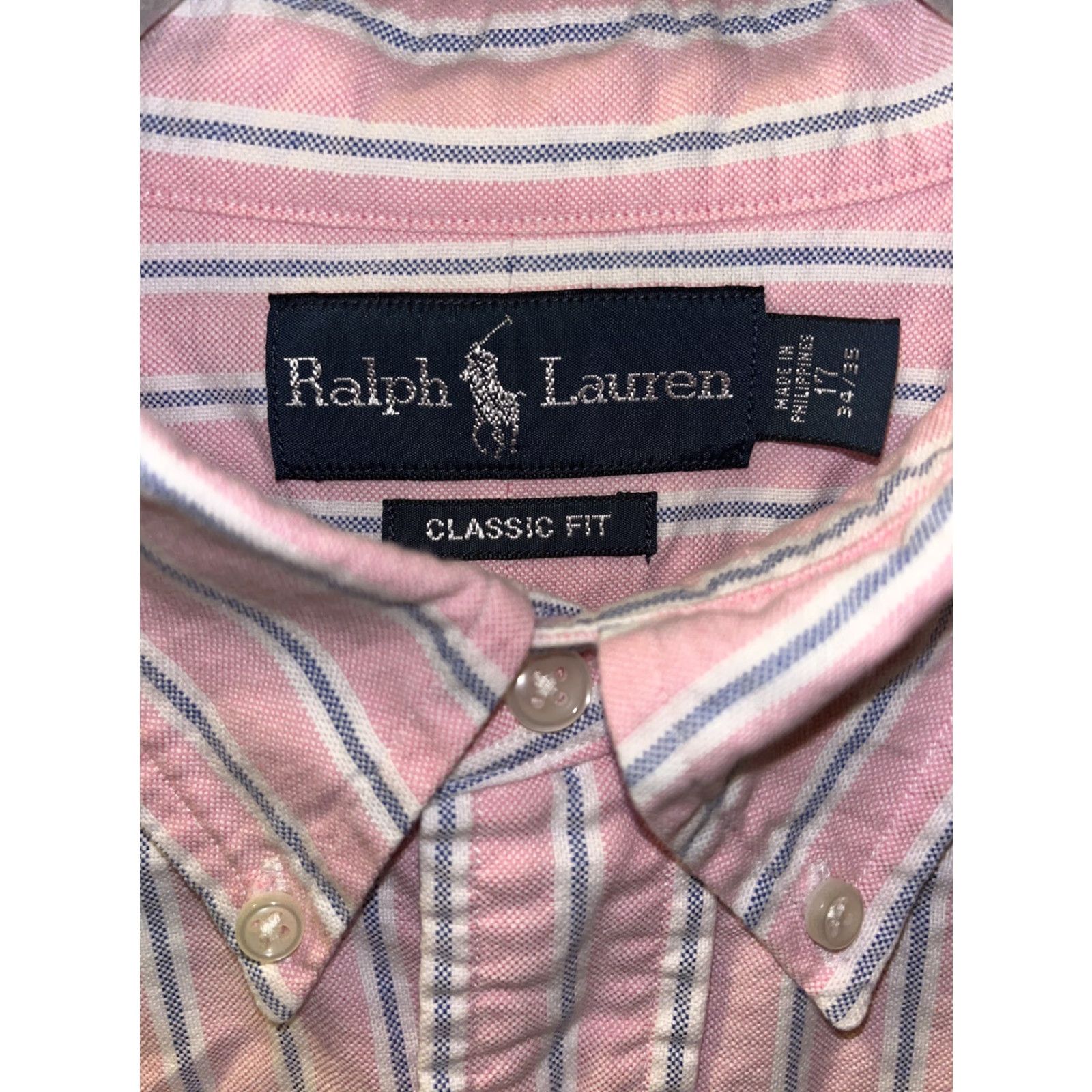 Ralph Lauren Ralph Lauren Mens Dress Shirt Classic Fit Size 17 Multicolor Striped Button-Up Long Sleeve Size 46R - 3 Thumbnail