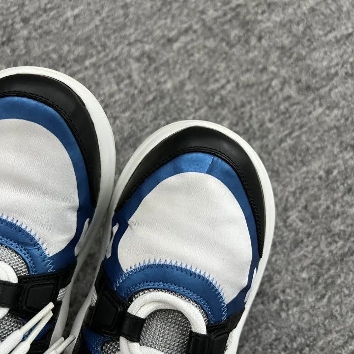 Louis Vuitton Louis Vuitton Leather Sneakers in White and Blue -2508 Size US 7.5 / EU 40-41 - 5 Thumbnail