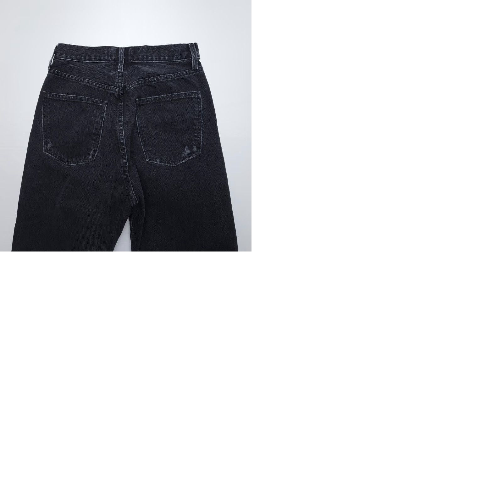 Agolde AGOLDE Jeans 90s Riley Black Distressed High Rise Button Fly Straight Womens Size 24 Size 42" / US 20 - 9 Thumbnail