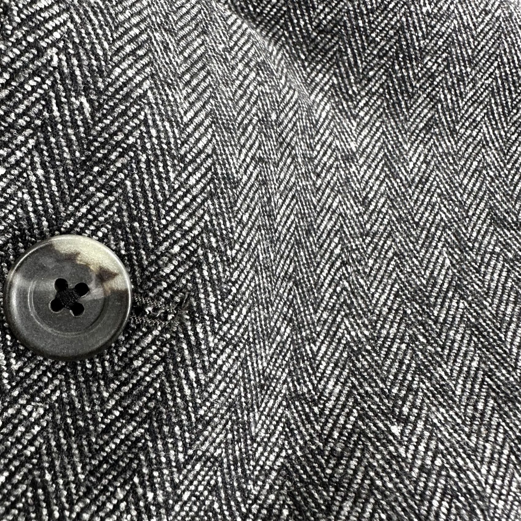 Vintage Maus & Hoffman Sport Coat Mens 42 Long Gray Herringbone Wool Elbow Patch Blazer Coat Cloak Size 42R - 5 Thumbnail