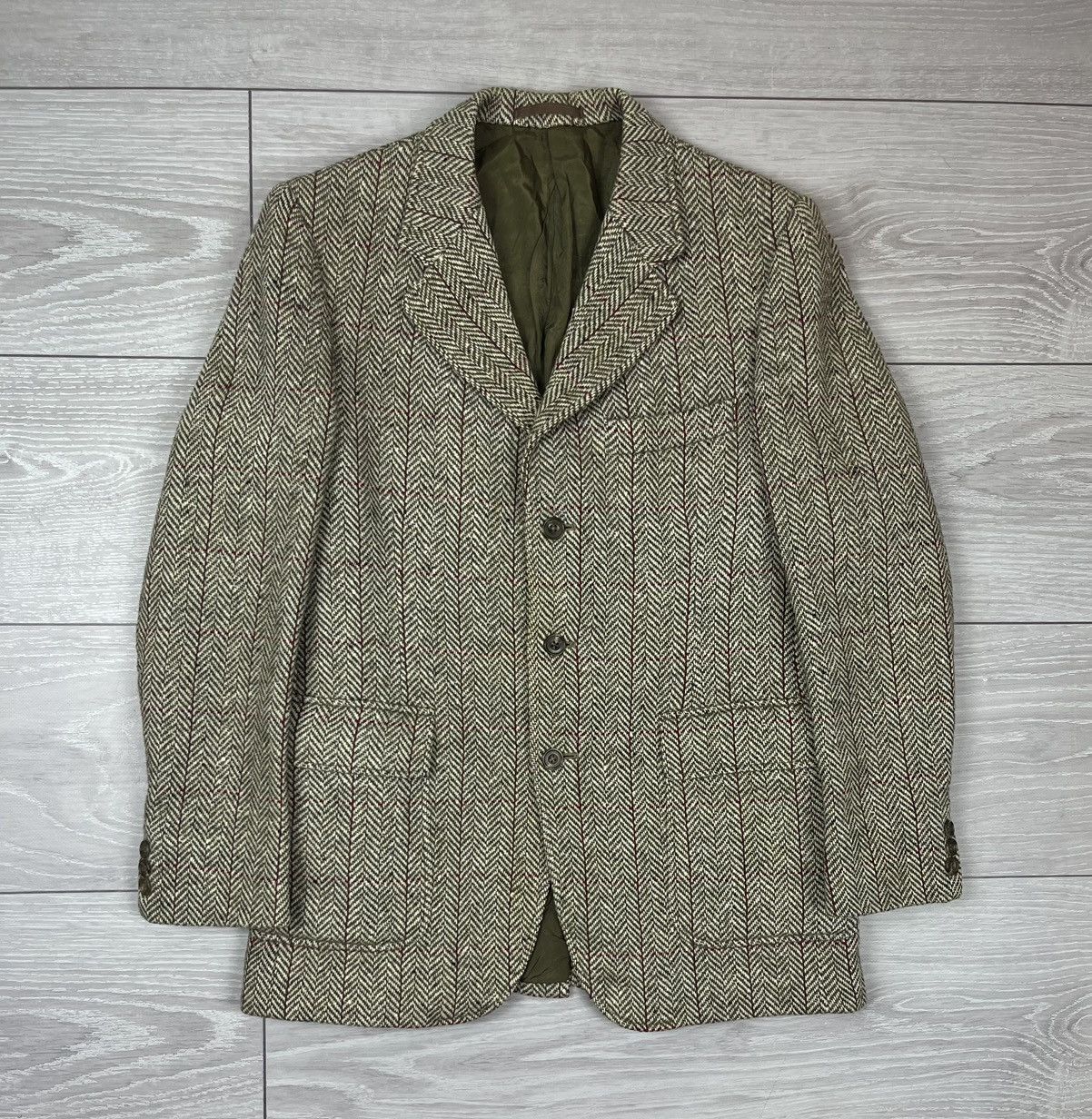Burberry Burberrys Vintage 80s Irish Tweed Blazer Jacket Size 40R - 1 Thumbnail