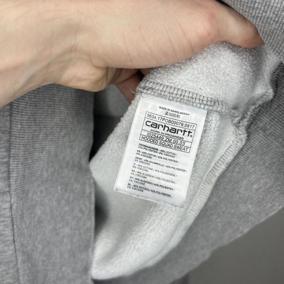 Carhartt Carhartt WiP Hoodie Sweatshirt Hooded Squad Sweat Grey Logo Size US M / EU 48-50 / 2 - 6 Thumbnail