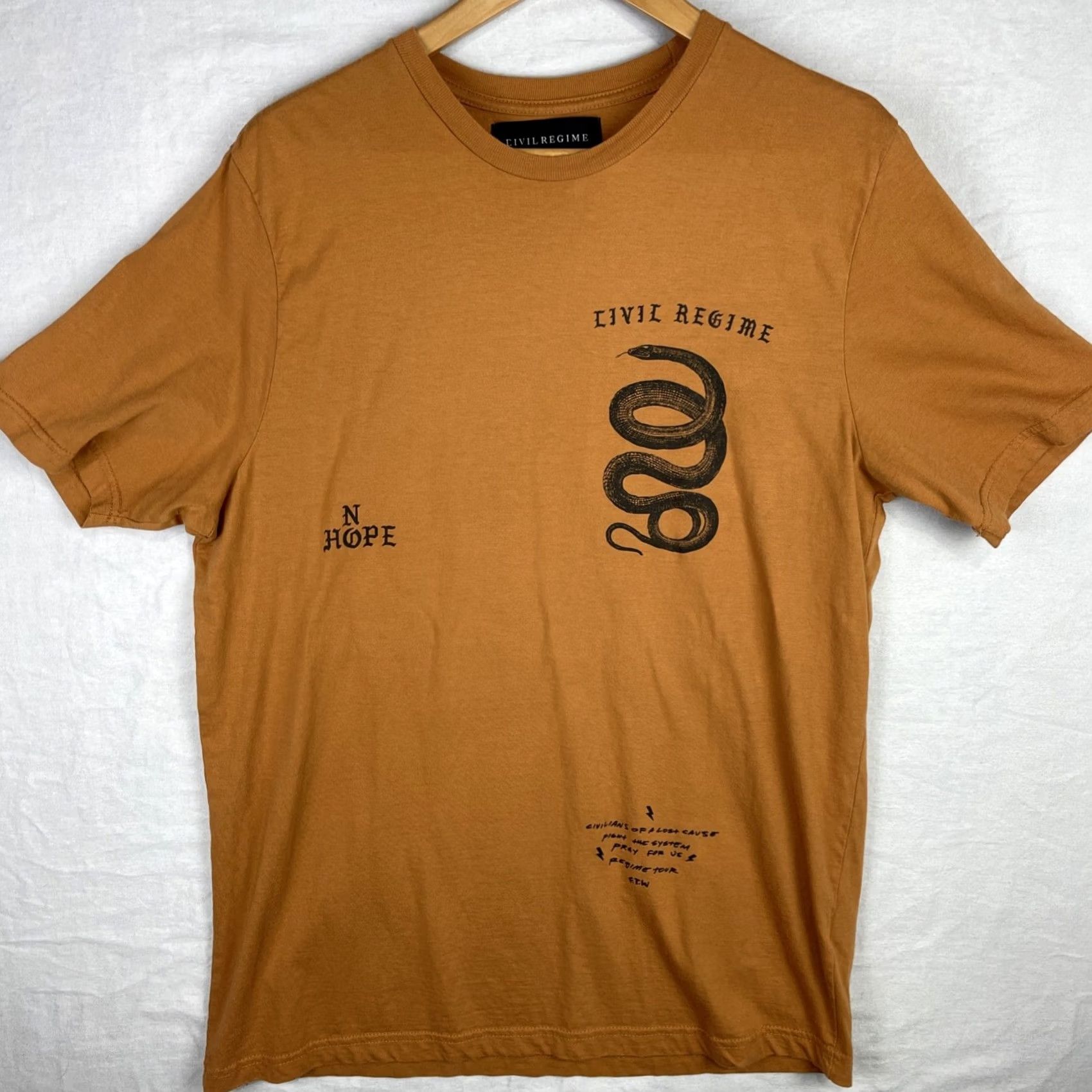 Vintage Civil Regime Shirt Mens XL Brown Snake Short Sleeve Tee Size US XL / EU 56 / 4 - 2 Thumbnail