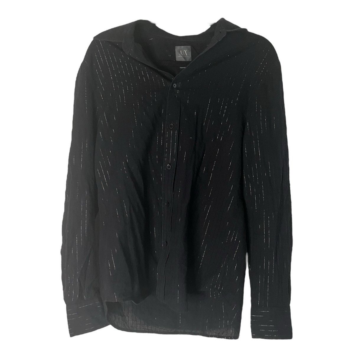 Armani Exchange Armani Exchange A/X Black Button down Silver stripe Size M Size US M / EU 48-50 / 2 - 1 Thumbnail