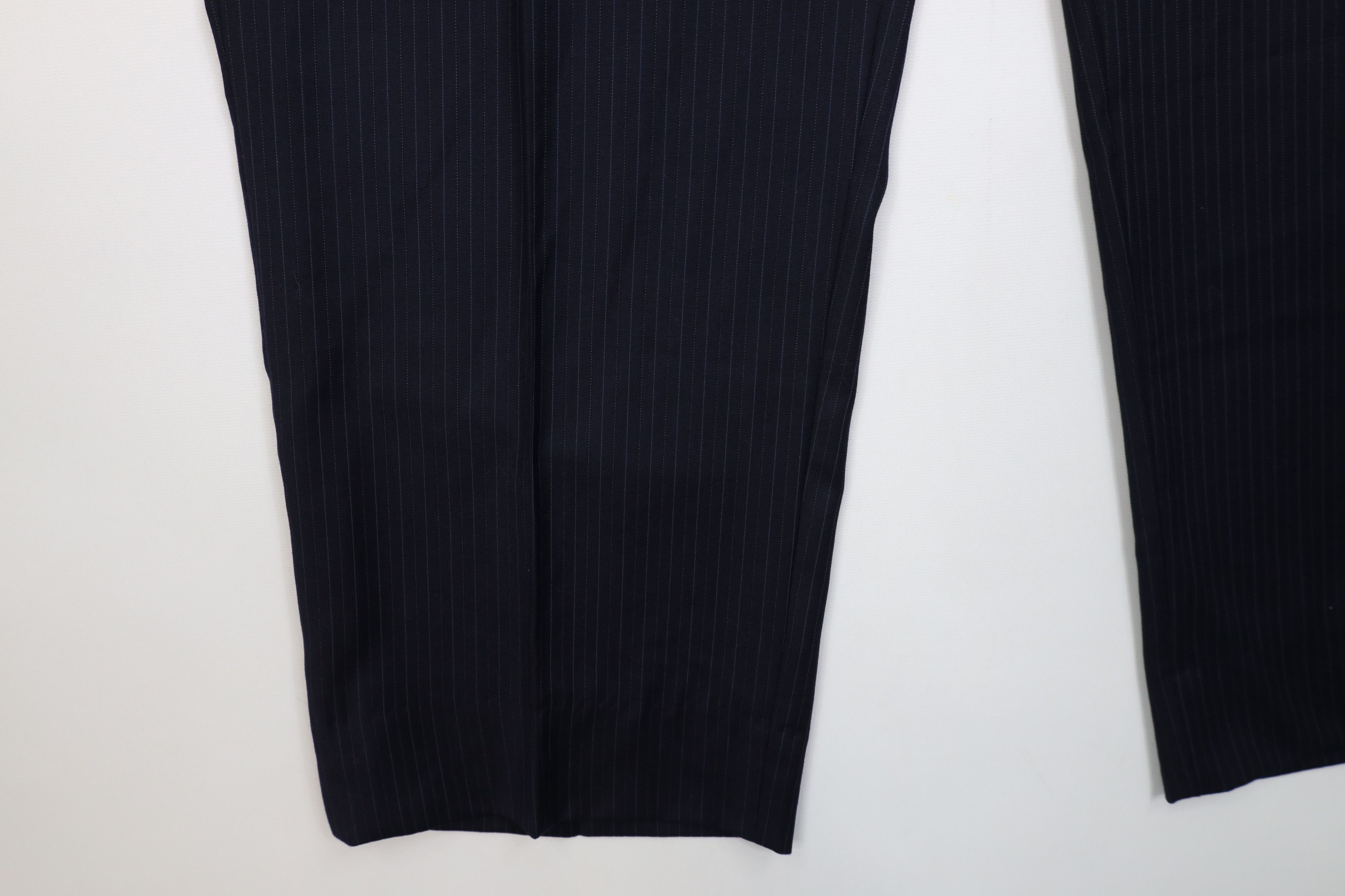 Vintage Vintage 90s Streetwear Pinstriped Wide Leg Chino Pants Blue Size US 42 / EU 58 - 5 Thumbnail