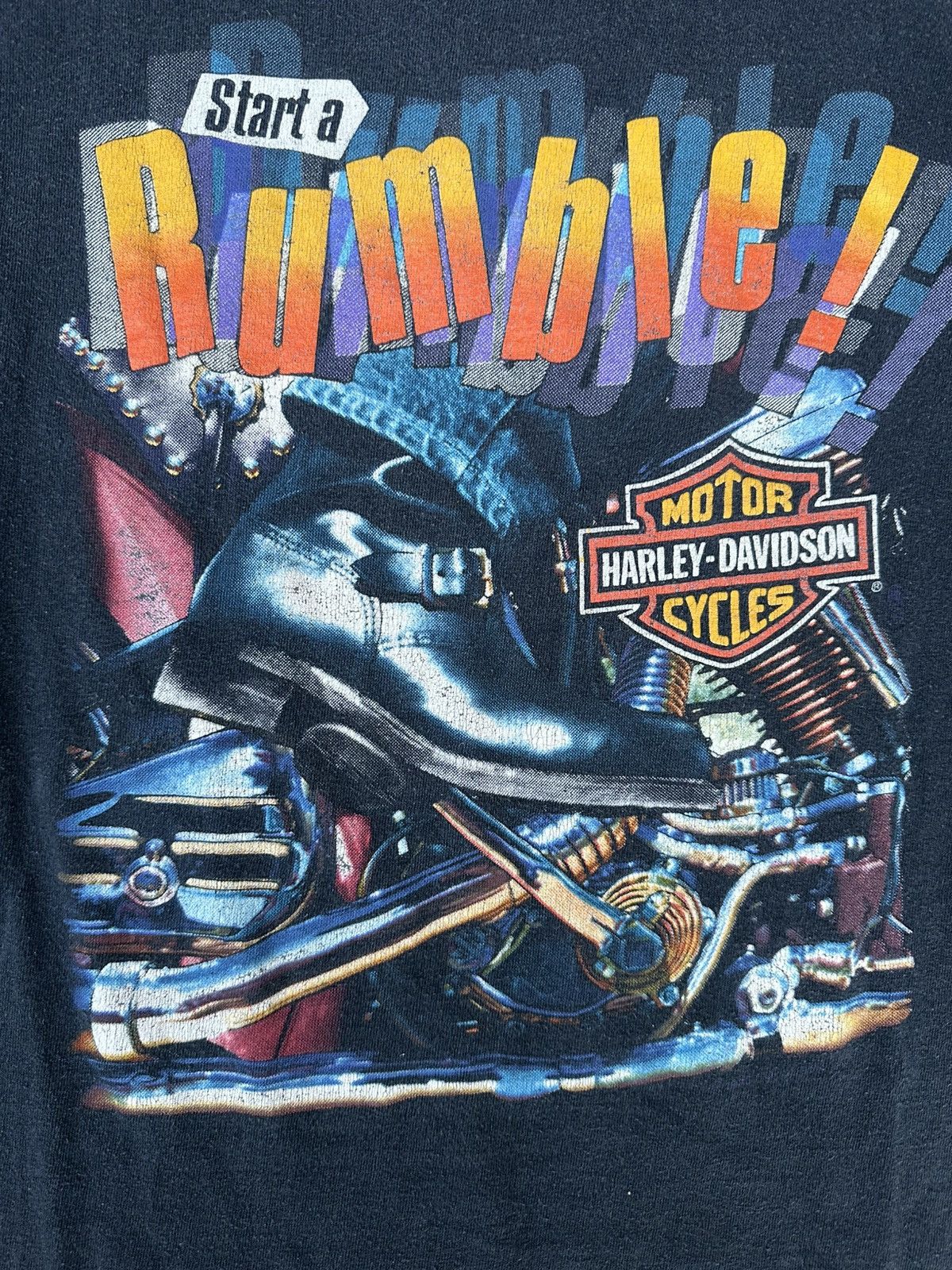 Harley Davidson Vintage 1987 Harley Davidson Start a Rumble Shirt size XL Size US XL / EU 56 / 4 - 4 Thumbnail