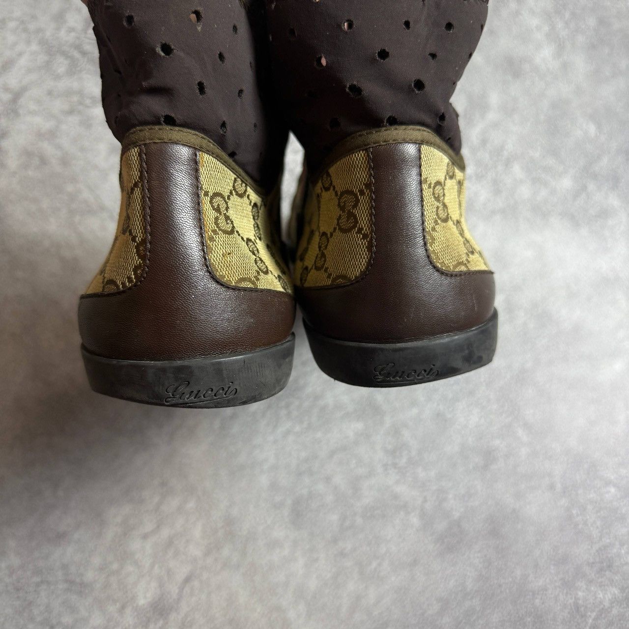 Gucci GG California Monogram Leather Striped High Top