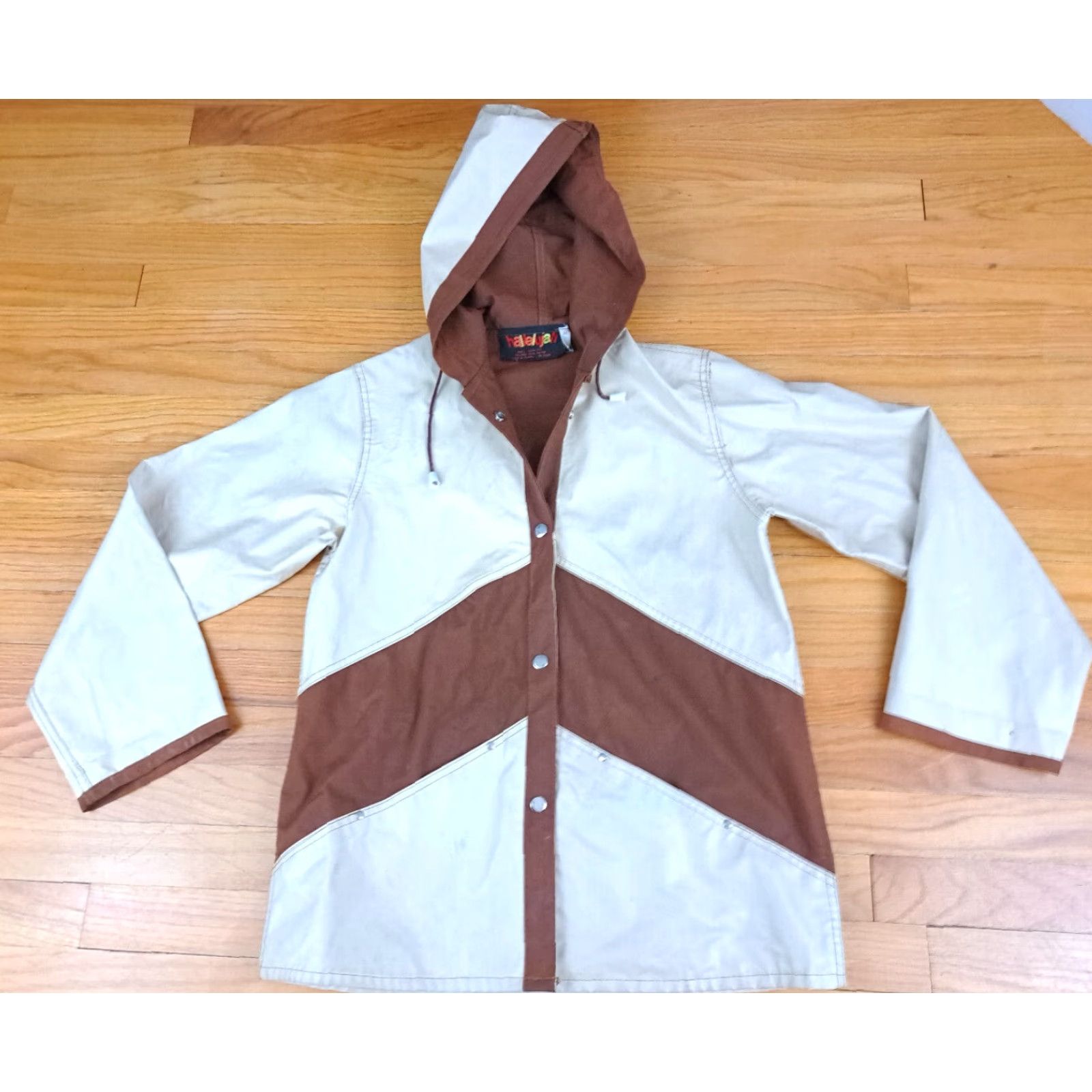 Rains Hallelujah Rain Coat Jacket Men M PVC Studded Pockets Multicolor 26in Long 28in Pit to Pit Button Full Metal Size US M / EU 48-50 / 2 - 2 Thumbnail