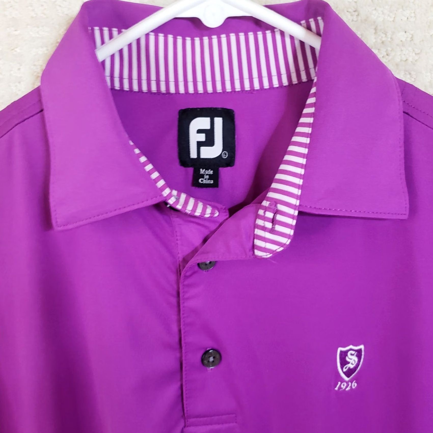Footjoy FootJoy Polo Golf Shirt Men's L Purple Solid Short Sleeve FJ Performance Size US L / EU 52-54 / 3 - 4 Thumbnail