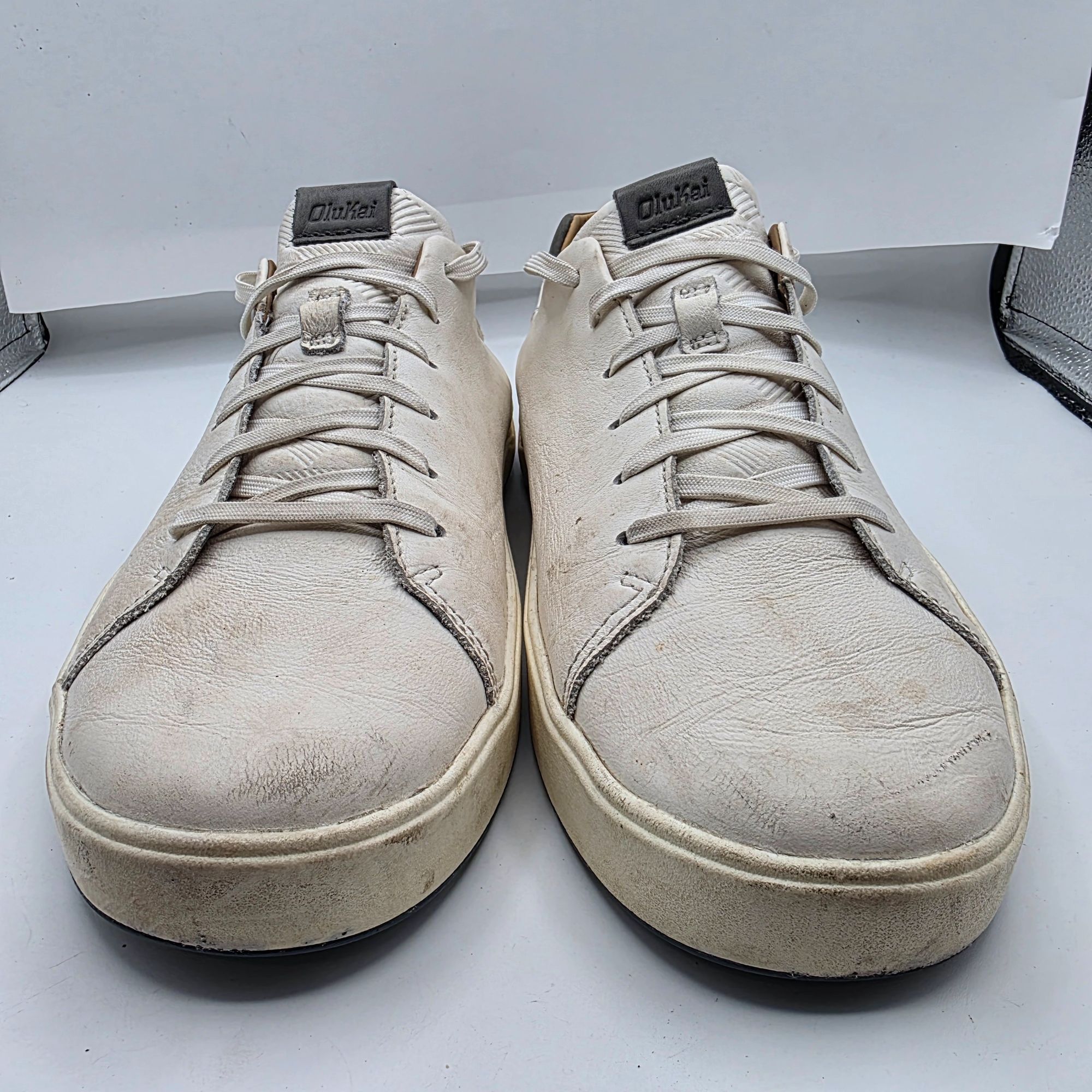 Olukai Olukai WaiAlae Mens Size 10.5 White Leather Spikeless Golf S Size US 10.5 / EU 43-44 - 2 Thumbnail