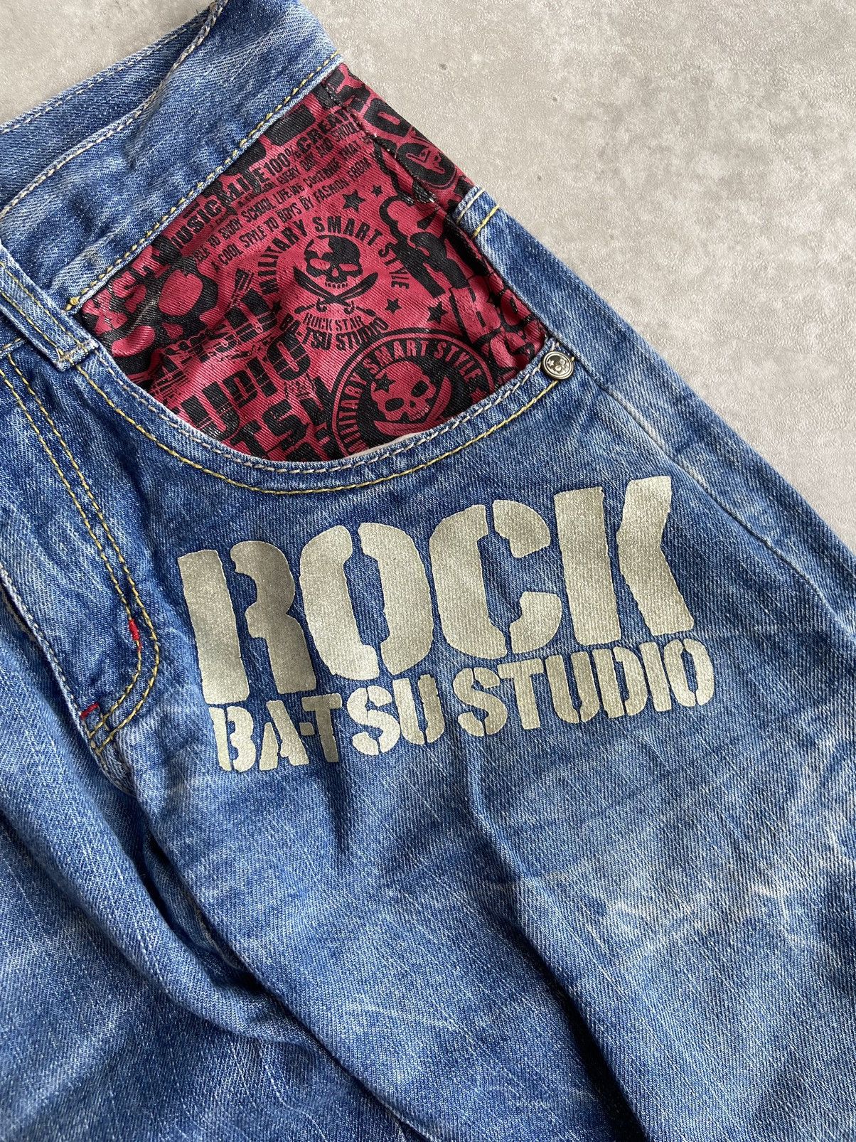 If Six Was Nine × Japanese Brand × Le Grande Bleu (L.G.B.) 💥BINDING OFFER💥Batsu Rock Studio Denim Pants Size US 29 - 4 Thumbnail